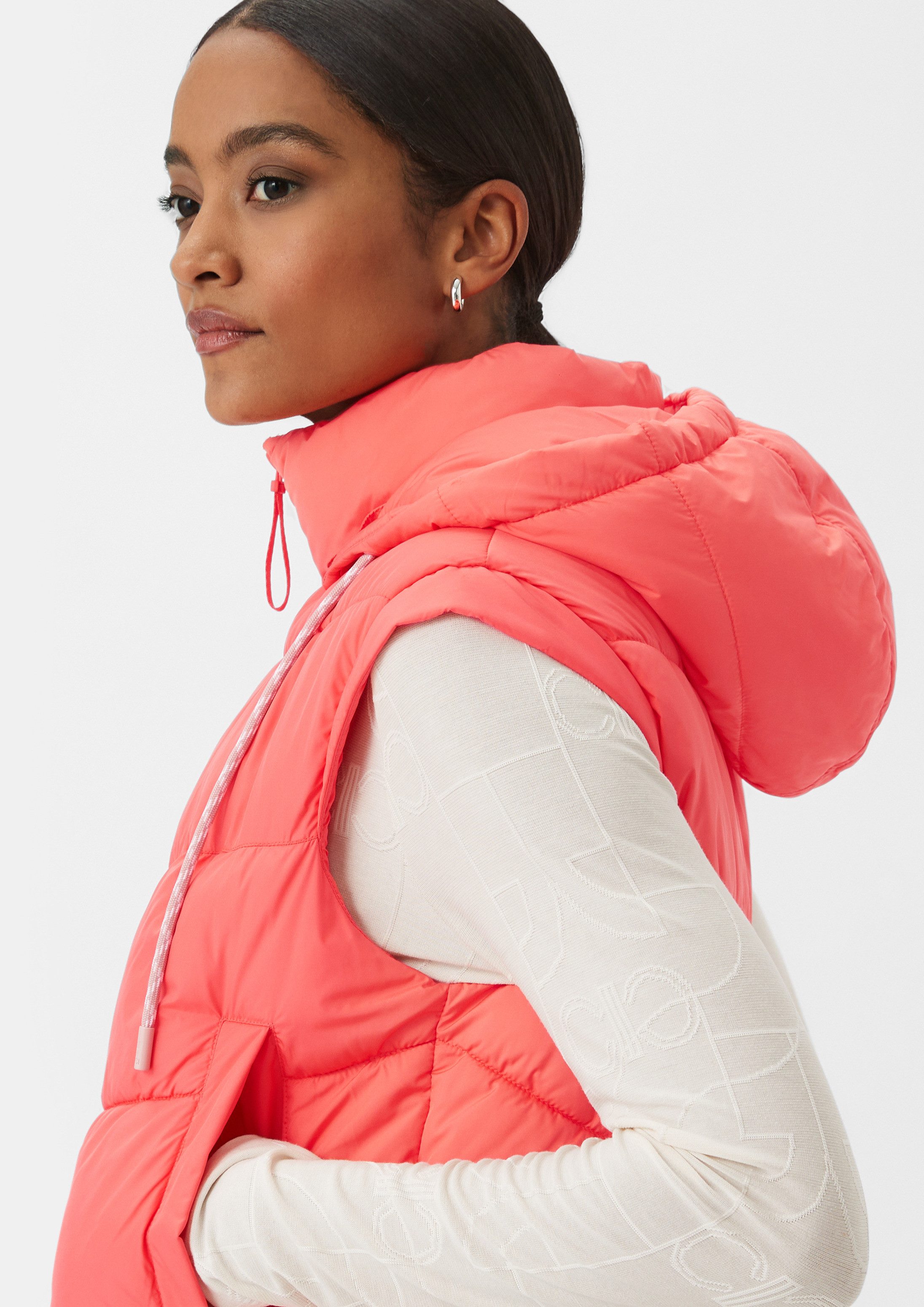 comma Outdoorjacke Outdoor-Weste Weste mit abnehmbarer Kapuze