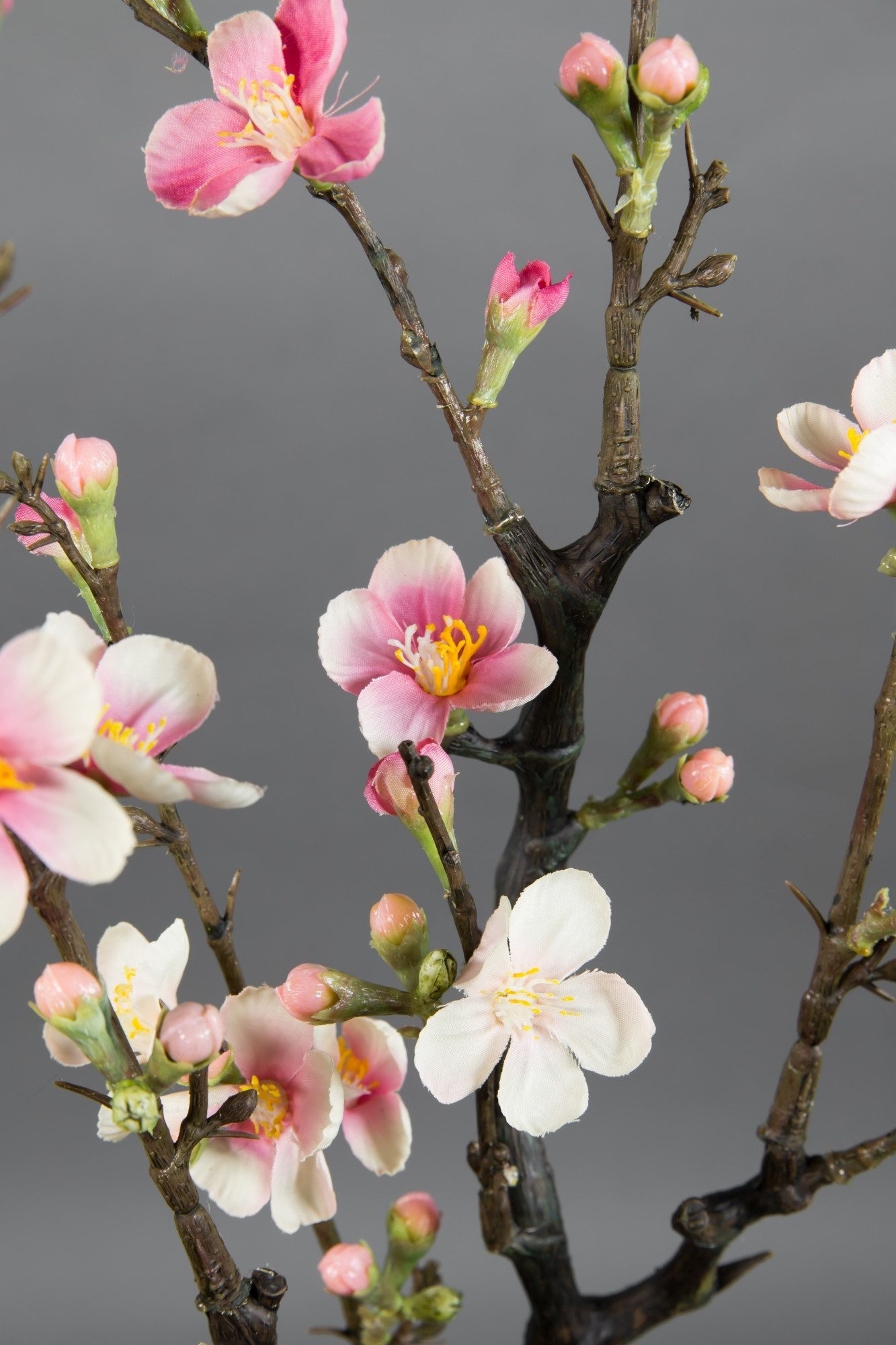 Kunstblume Künstlicher Kirschblütenzweig / Ast 75x30cm GA Kirschblüte, Seidenblumen Roß, Höhe 75 cm, Rosa-Creme