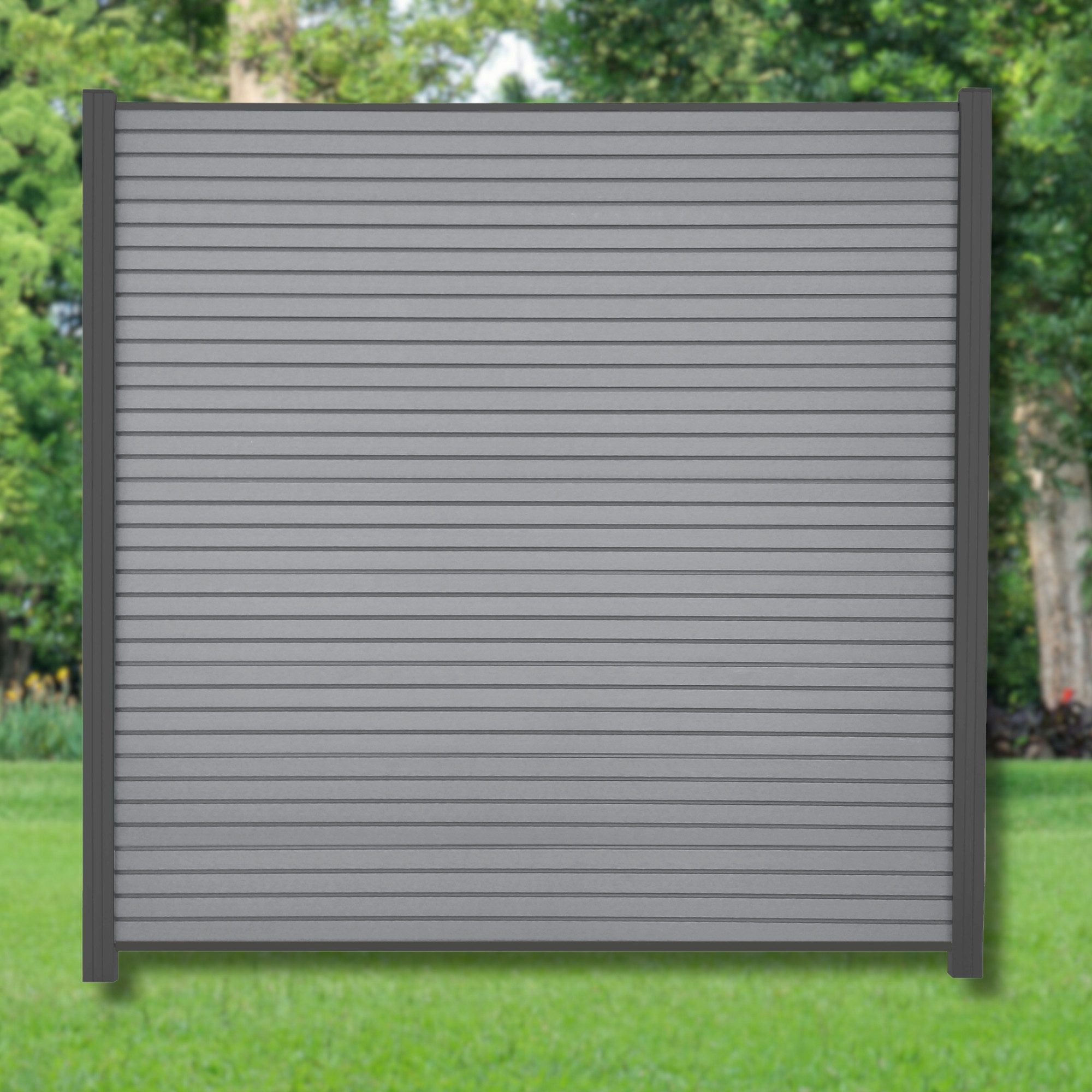 WPC Profi Zaun Zaun Sichtschutzzaun Sichtschutz Rhombus Grau Komplettset 180x185 cm, (Komplettset, mit Start- und Abschlussleisten, Pfosten und Zubehör)