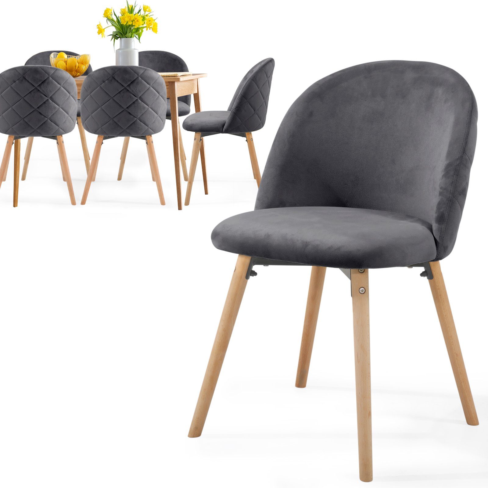 MIADOMODO Esszimmerstuhl -Farbwahl, 2/4/6/8Set, Gepolstert, Beine günstig online kaufen