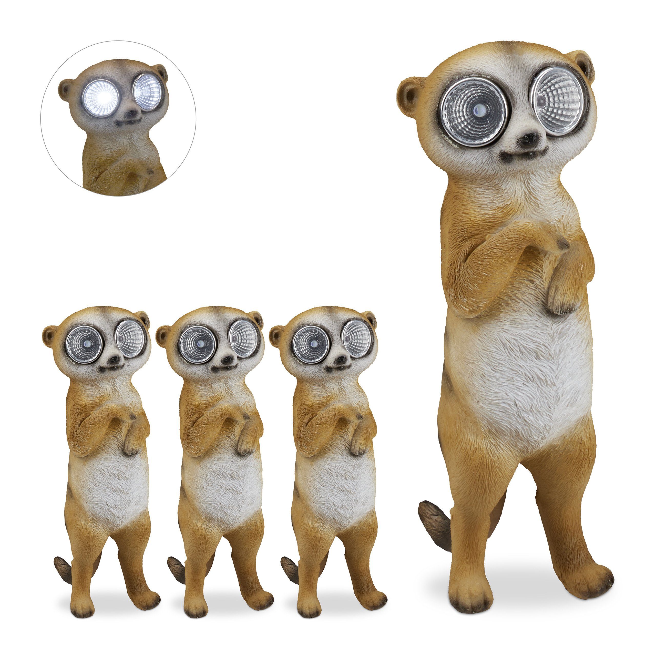 relaxdays Gartenfigur 4 x Gartenfigur Erdmännchen günstig online kaufen