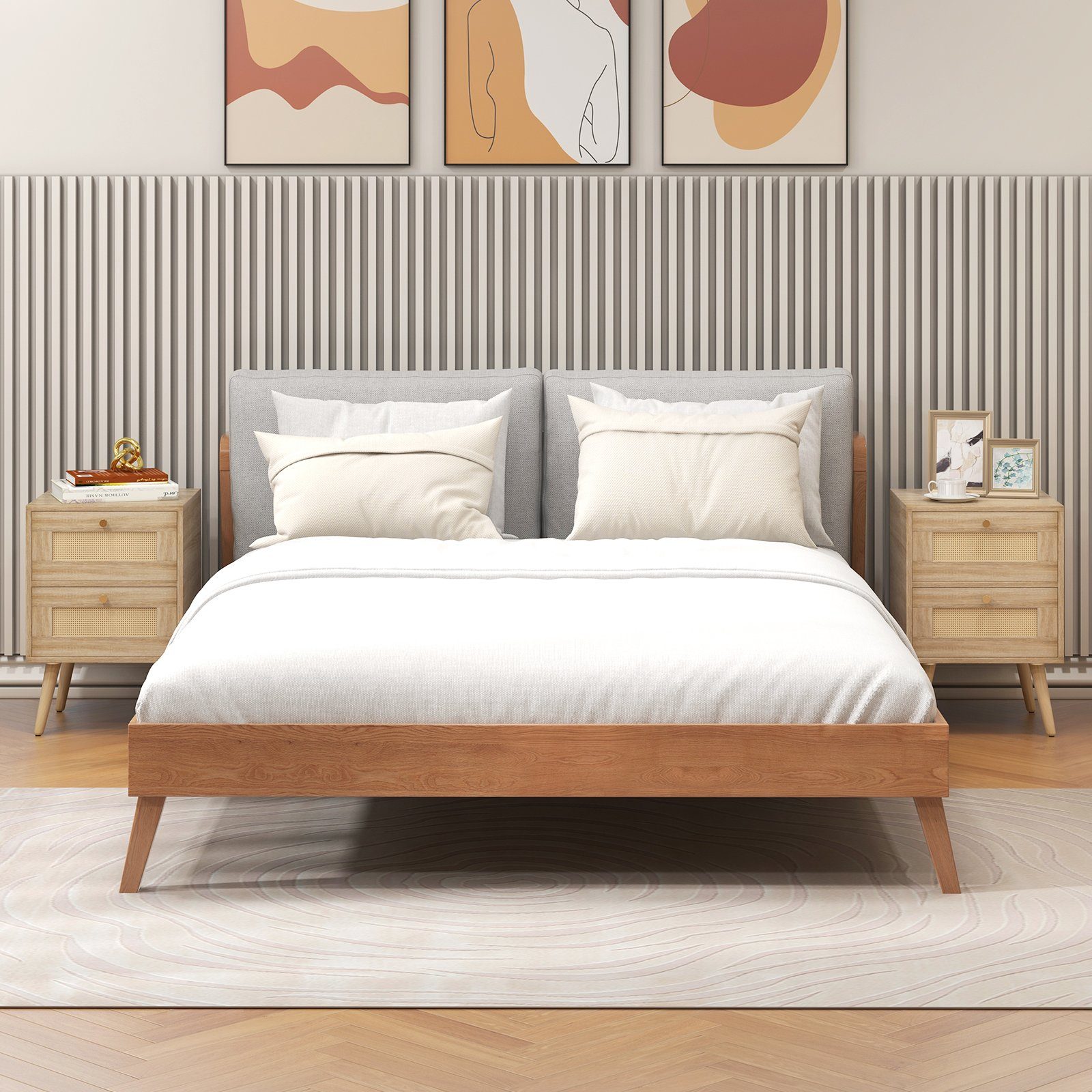 COSTWAY Nachttisch Beistelltisch (2-St), mit 2 Schubladen, 40 x 40 x 59 cm, günstig online kaufen