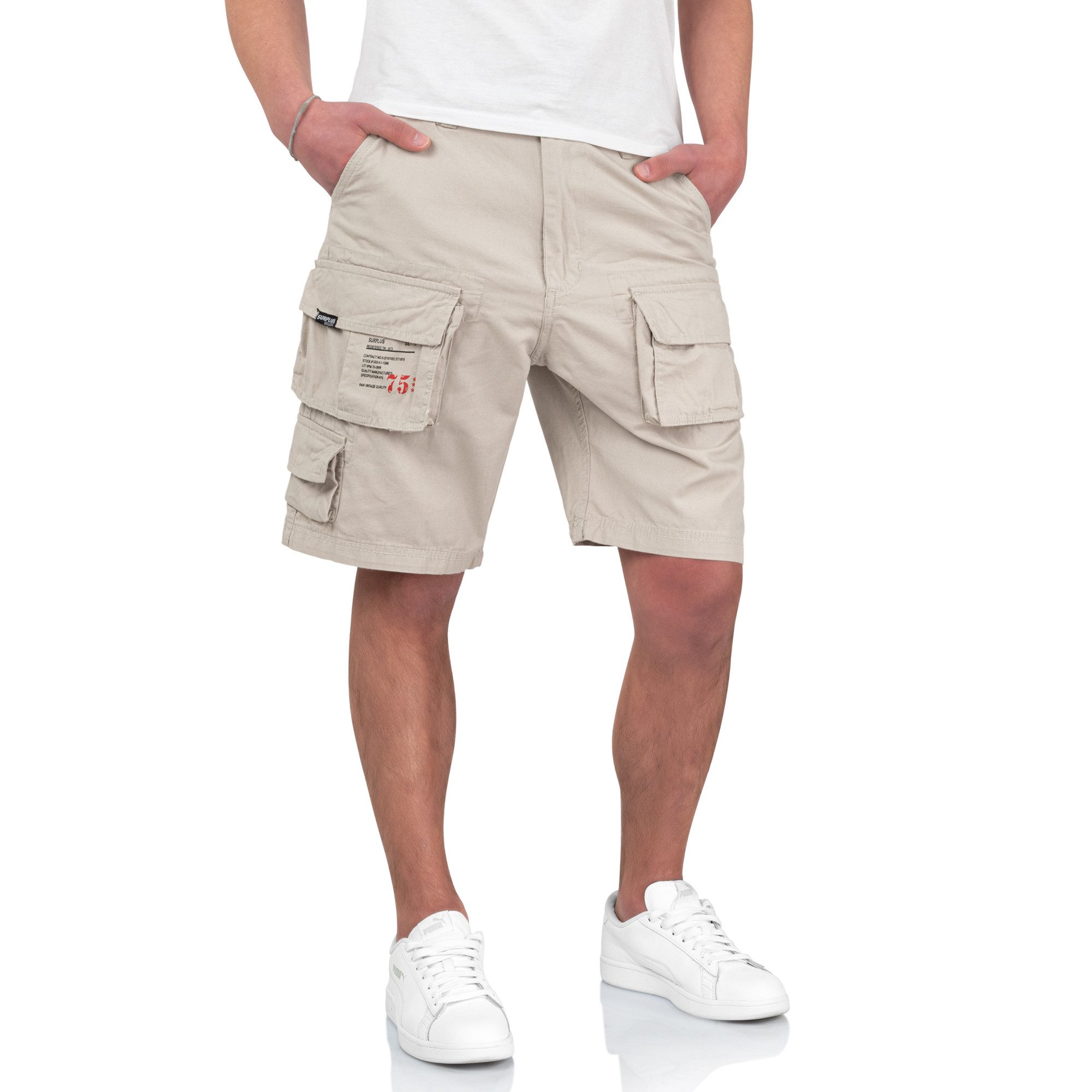 Trooper Cargoshorts Trooper Bermuda Baumwolle Sommer Shorts Kurze Hose Army knielang
