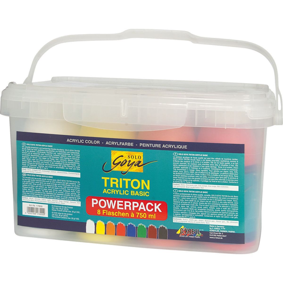 C. KREUL Acrylfarbe KREUL Acrylfarben Set TRITON Powerpack 8x750ml Box