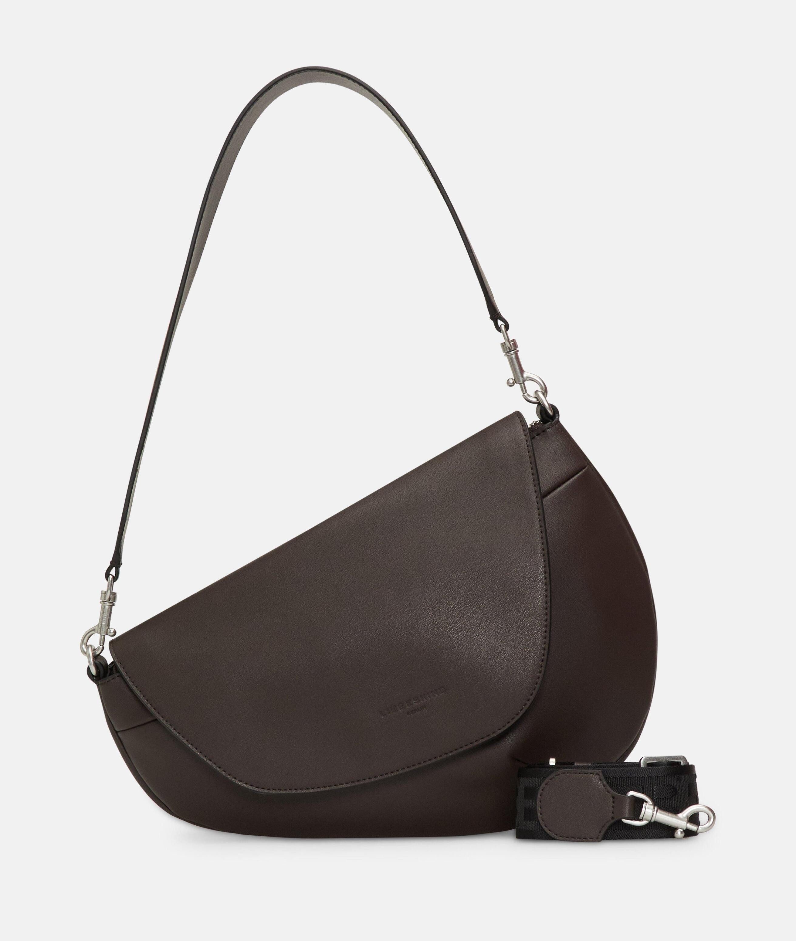 Liebeskind Berlin Schultertasche Oval Shoulder-Bag M, Geräumige Schultertasche in Lederoptik mit authentischer Narbung