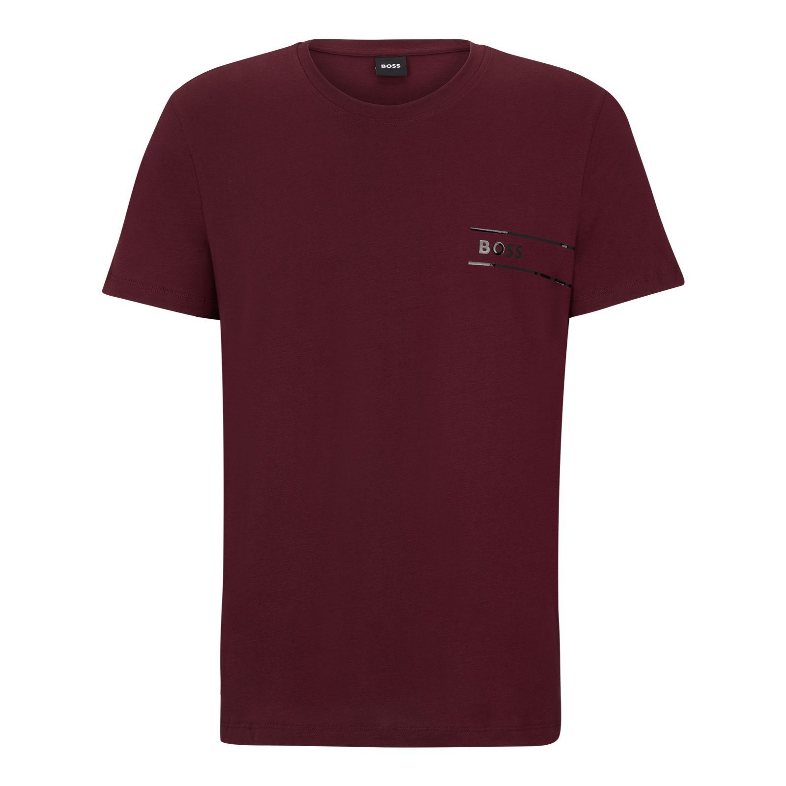 BOSS T-Shirt T-Shirt RN 24 602 dark red mit Markenprint