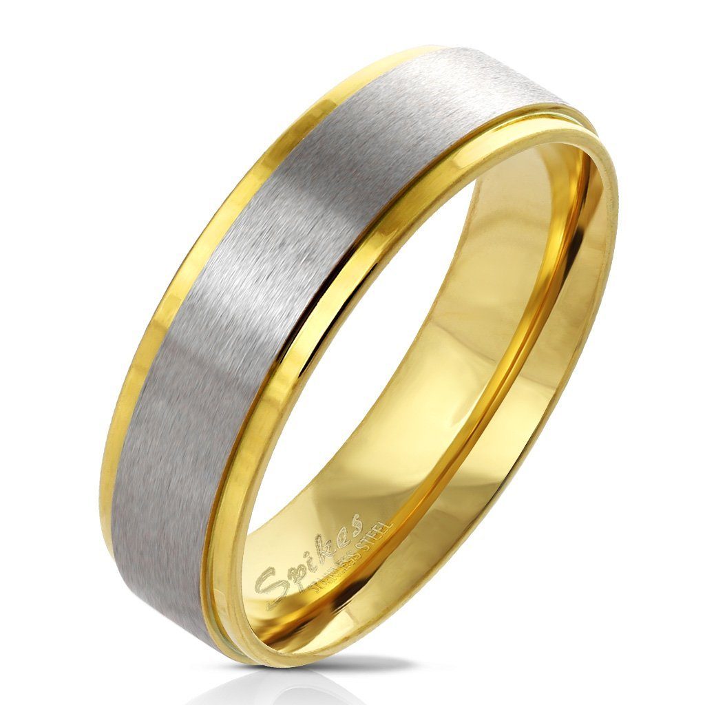BUNGSA Partnerring Ring zweifarbig Unisex Verlobungsring Paarring 1-tlg), Edelstahl (Ring, aus Damen Herren