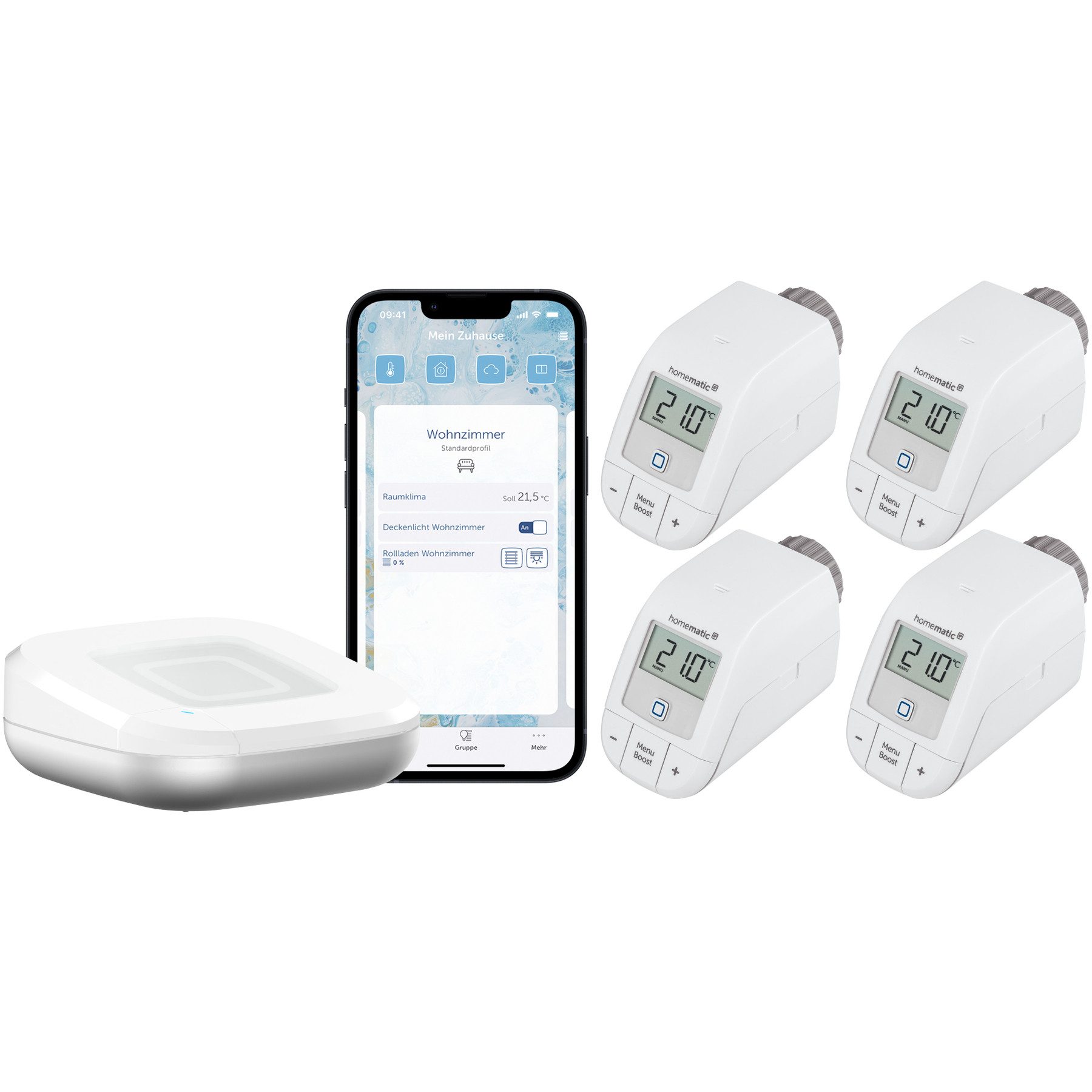 Homematic IP HOMEMATIC IP Starterset Heizen für 4 Heizkörper Smart-Home Starter-Set