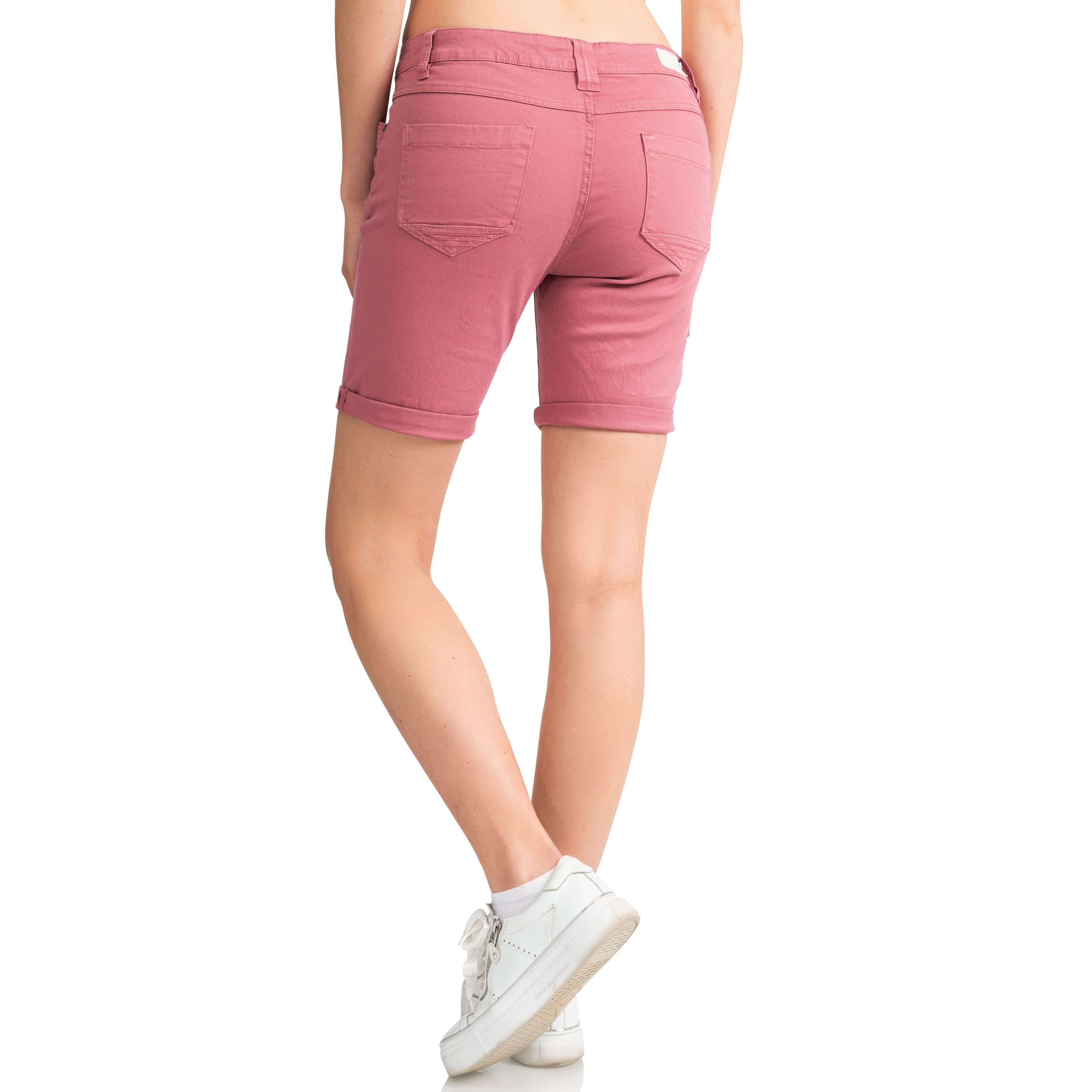 SUBLEVEL Shorts Damen Bermudas kurze Hose Baumwolle Jeans Sommer Chino Stoff