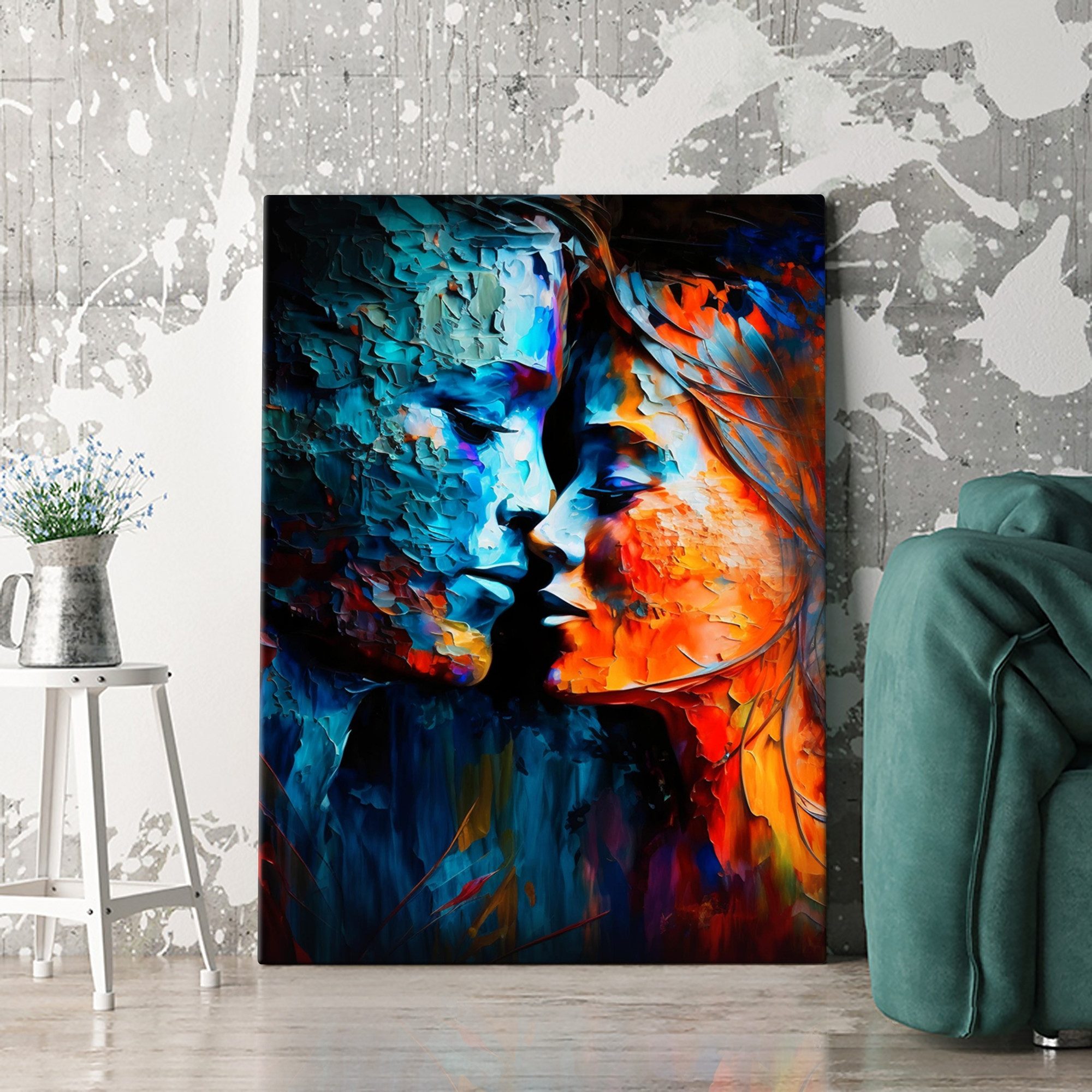 Artmazing Leinwandbild Der Kuss, XXL Leinwand 120x80, Poster & Художественные репродукции, Lifestyle, Der Kuss