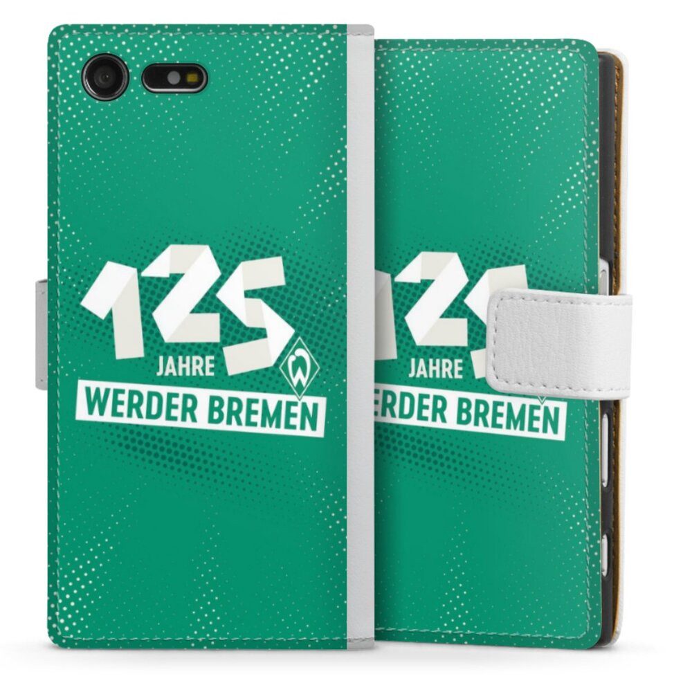 DeinDesign Handyhülle 125 Jahre Werder Bremen Offizielles Lizenzprodukt, Sony Xperia X Compact Hülle Handy Flip Case Wallet Cover