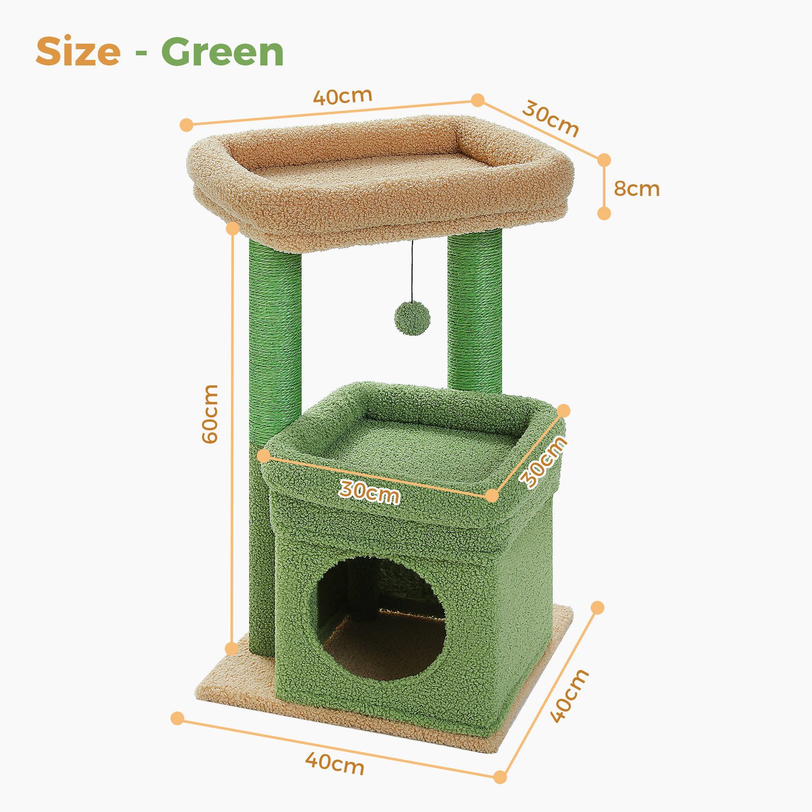 PAWZ Road Kratzbaum Kleiner Katzenbaum, mehrstöckiger Katzenturm,gemütlicher Katzenwohnung, mit Sisal-überzogenem Kratzbaum