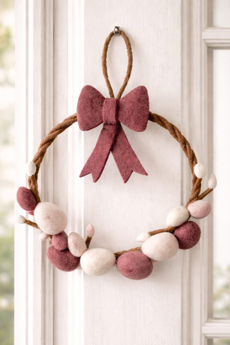 Gry & Sif Hängedekoration Filz-Dekokranz - OSTERZAUBER - lavendel