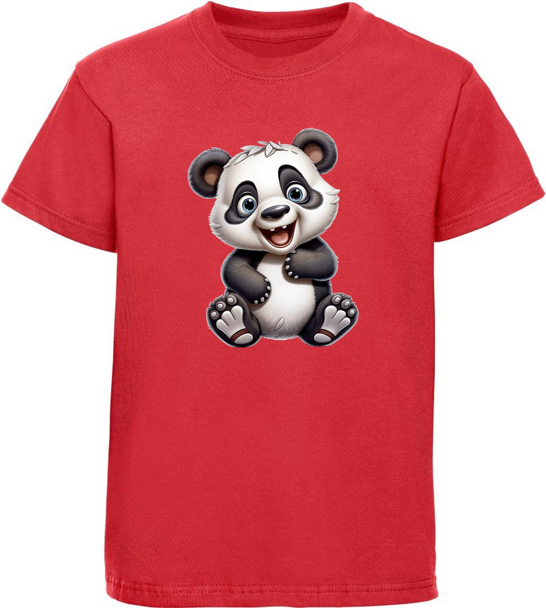 T-Shirt Kinder Wildtier Print Shirt bedruckt - Baby Panda Bär
