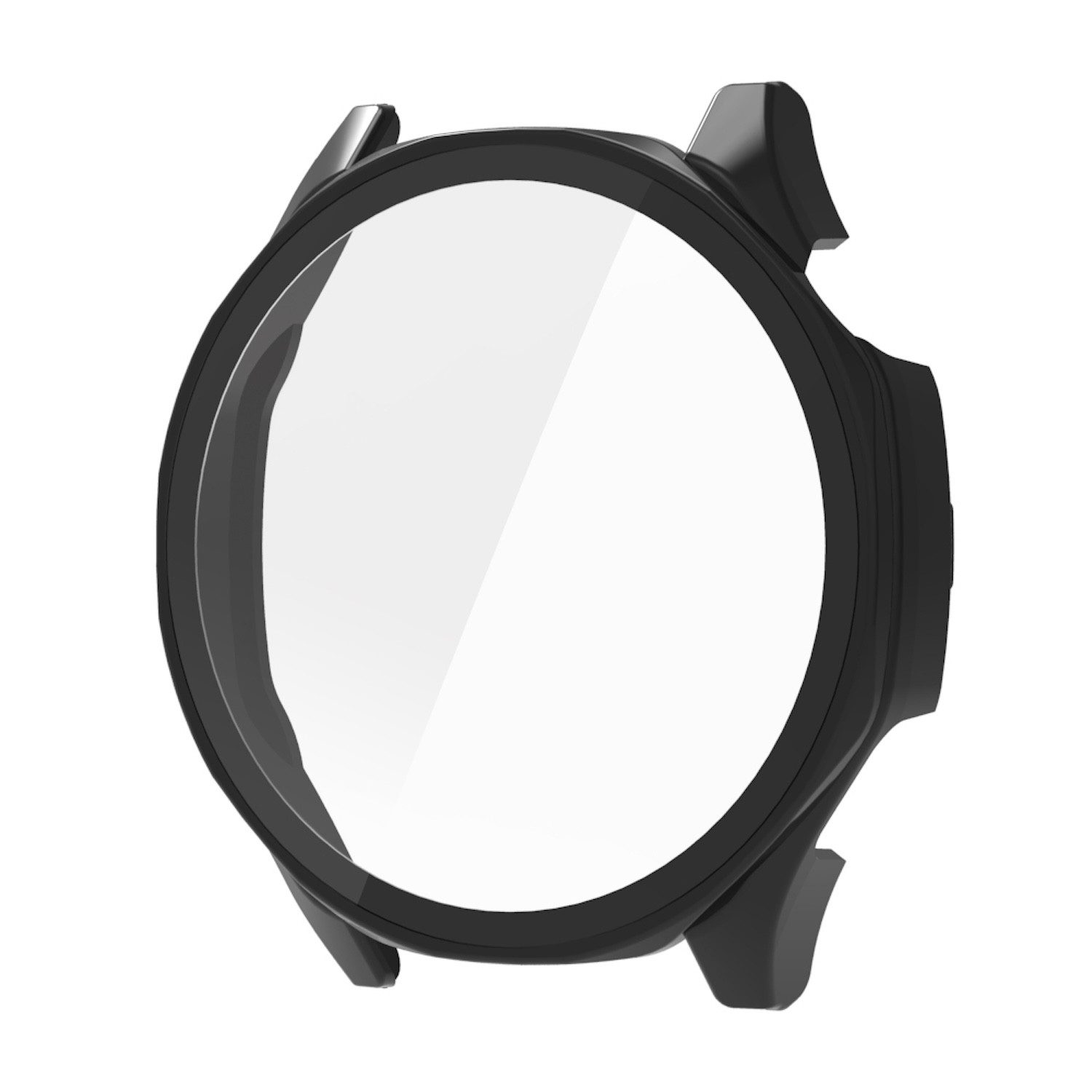 Wigento Smartwatch-Hülle Für Huawei Watch GT 5 46mm Kunststoff Hülle + H9 Hart Glas Schwarz, Schutzhülle aus PC + Hart für Rundumschutz