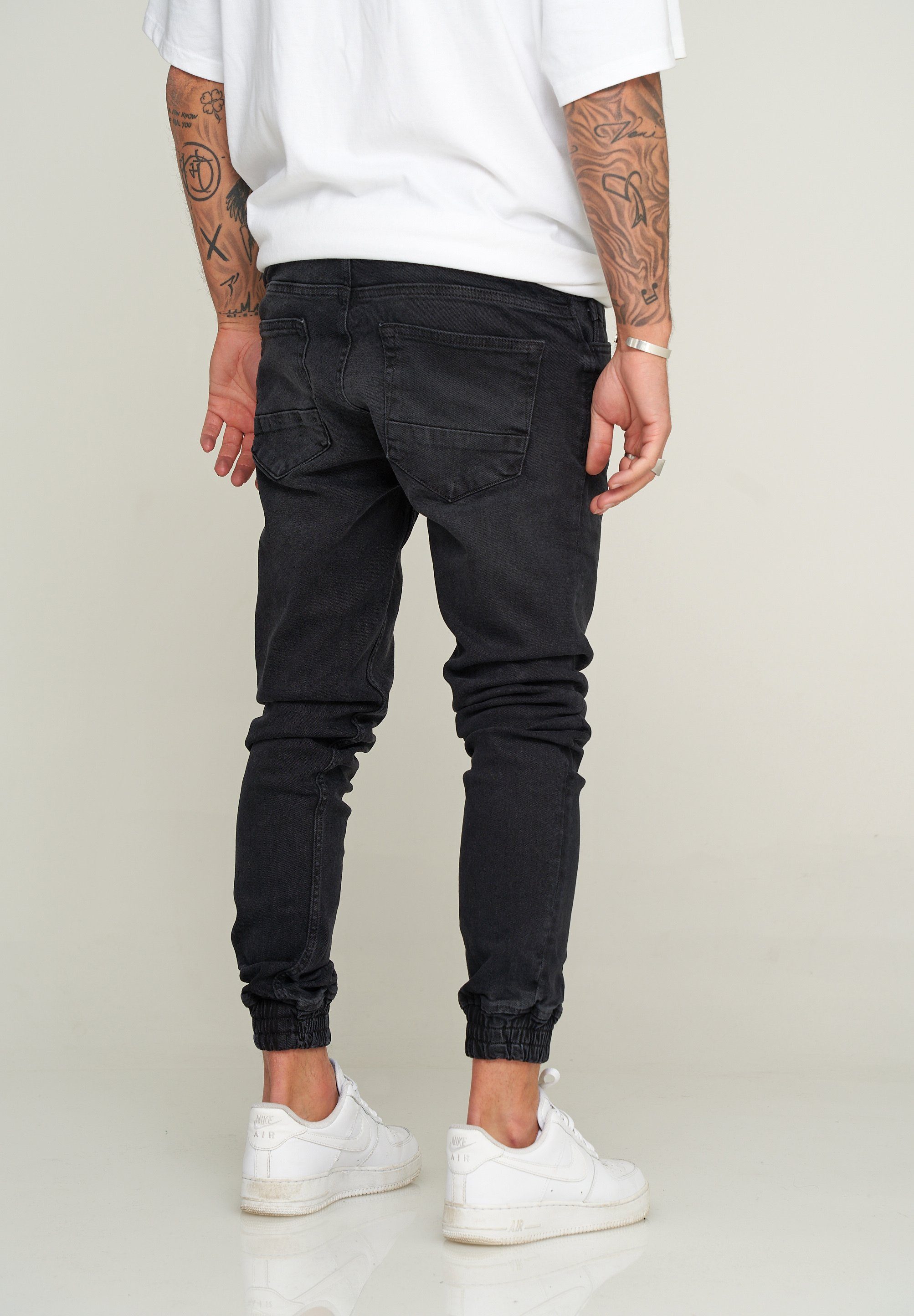 Slim-fit-Jeans Schwarz Jogger-Stil MJMARDIN Premium 2Y