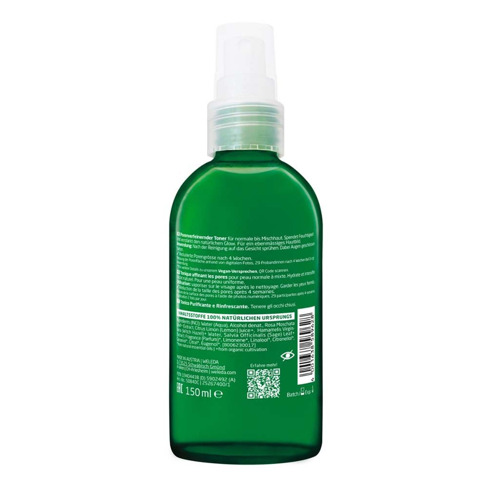 WELEDA Gesichts-Reinigungslotion Bio-Hamamelis & Salbei-Extrakt - Refining Hydra Toner 150ml