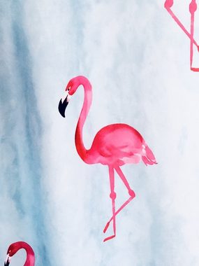 Vorhang Schlaufenschal Flamingo, pink, 135x245cm, mit 8 Schlaufen und angenähtem Gardinenband, Clever-Kauf-24, Multifunktionsband (1 St), blickdicht
