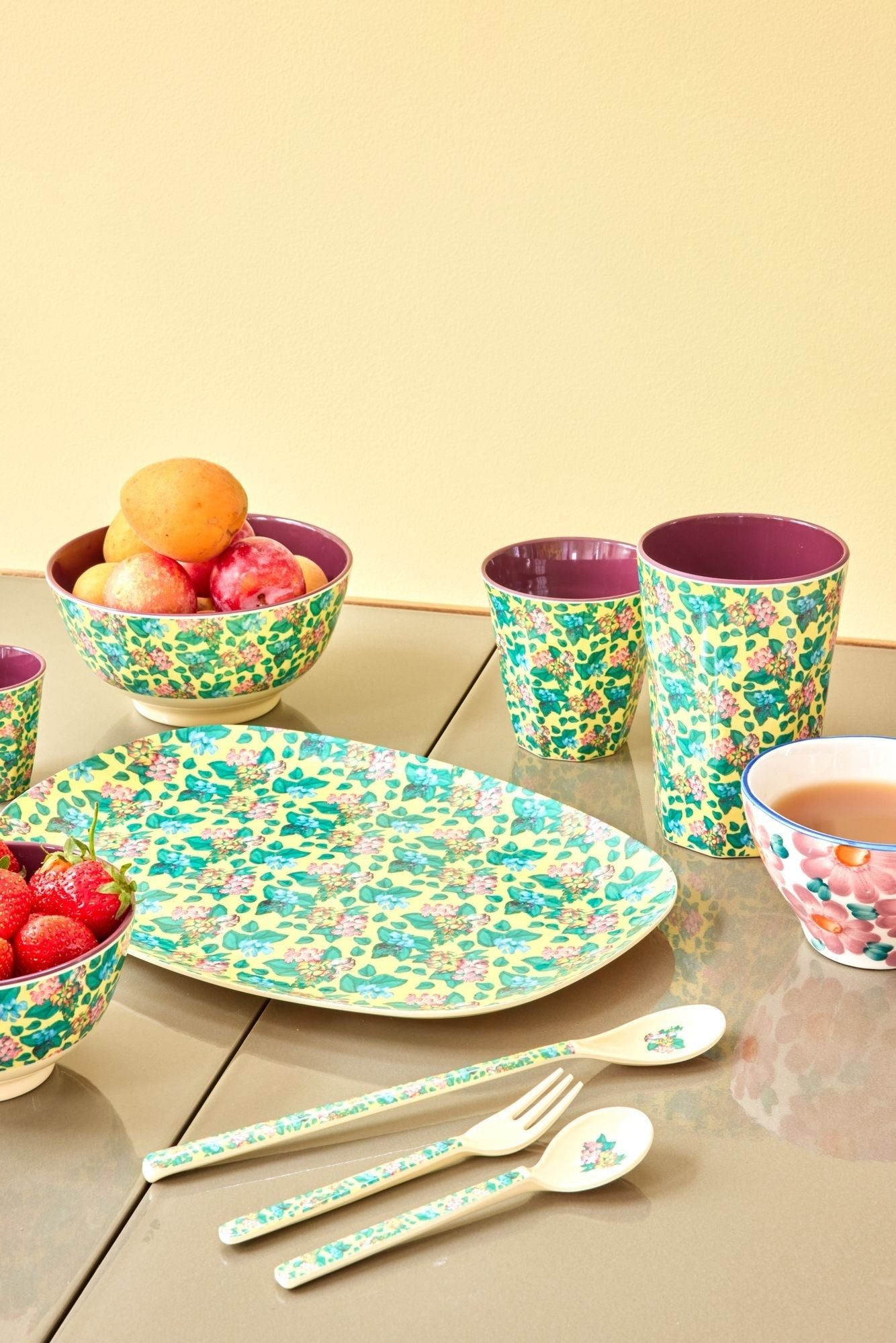 RICE A/S Becher Rice Melaminbecher Blumen Emma's Print Medium