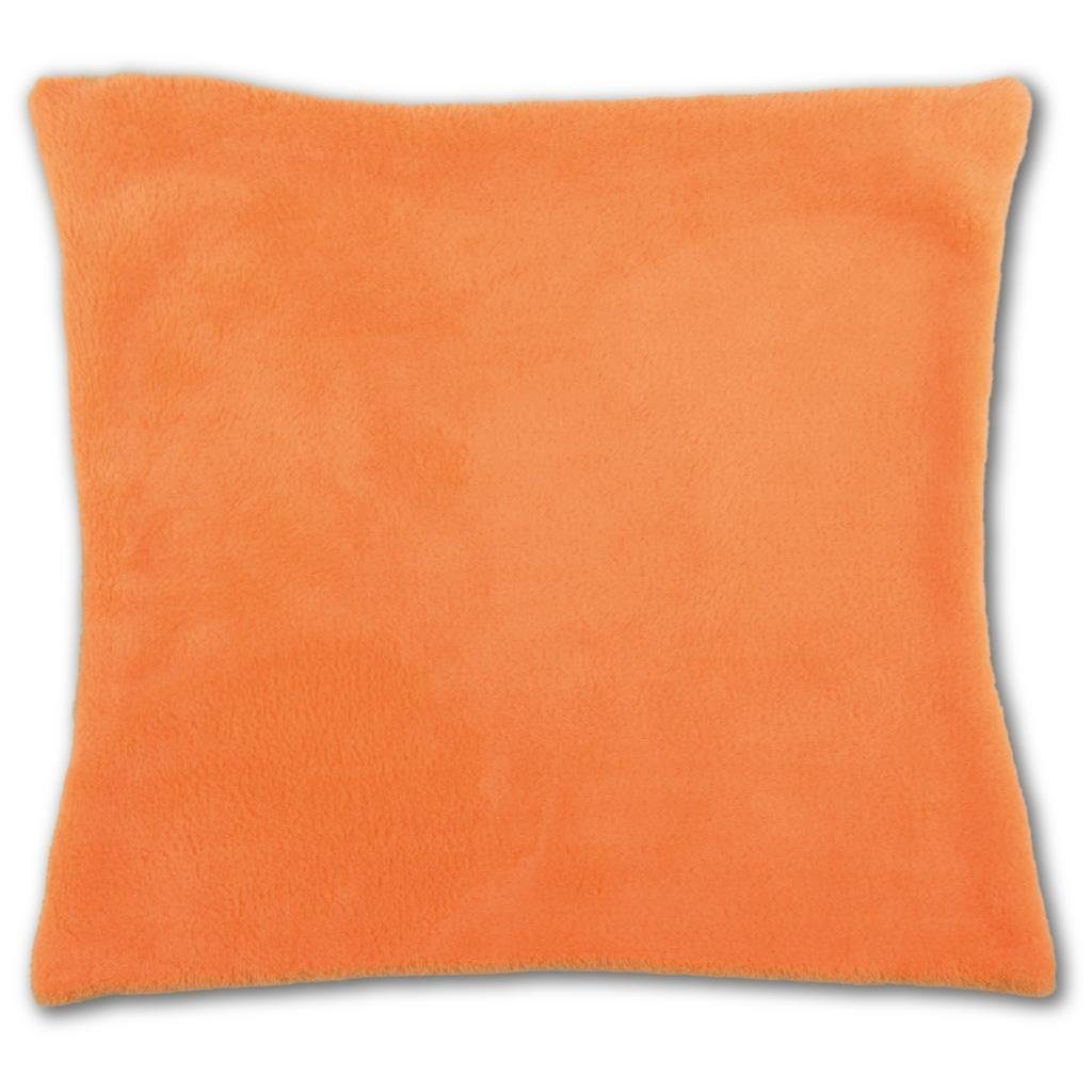 Kissenbezüge, Bestlivings (1 Stück), Flauschbezug / Kissenbezug (40x40 cm), wahlweise mit u. ohne Innenkissen (Dekokissen) Orange