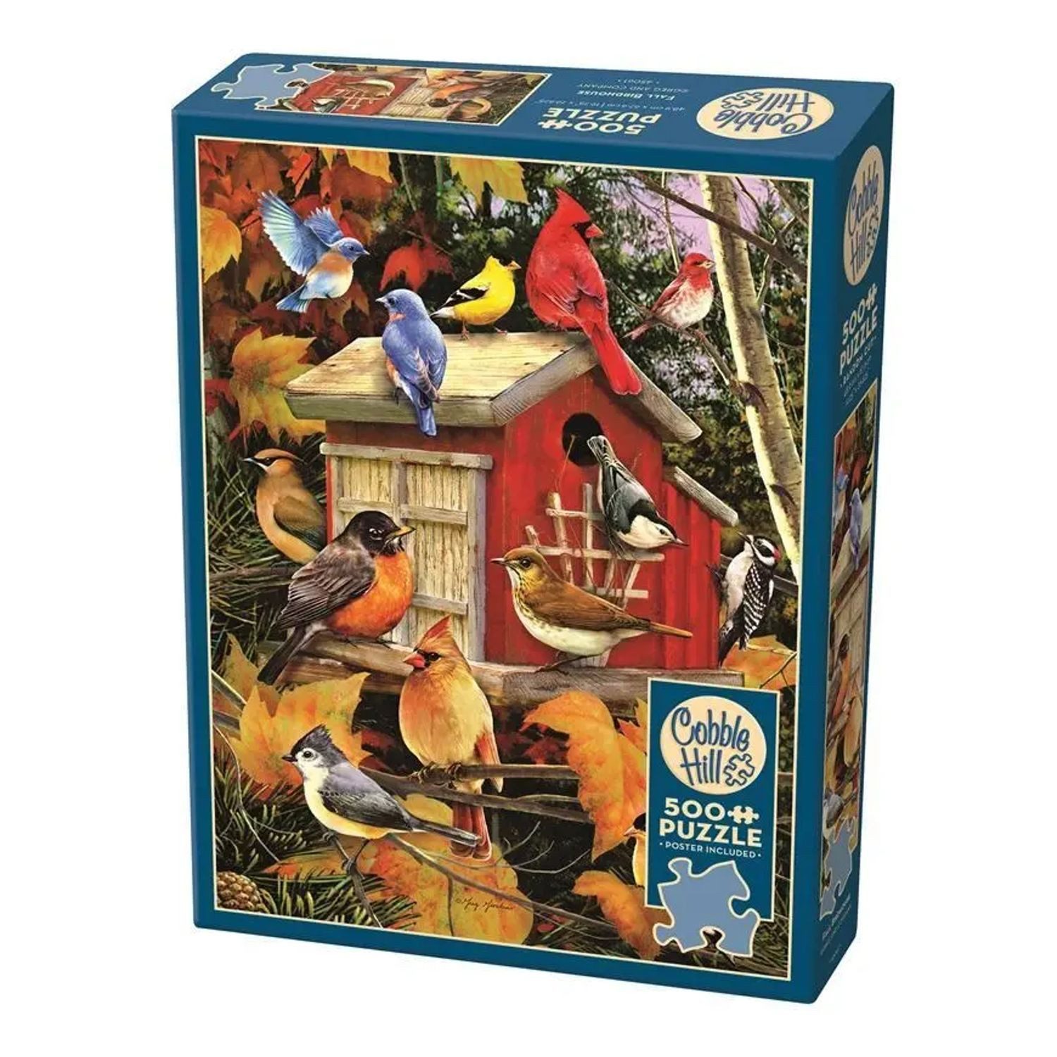 BrainBox Puzzle COBBLE HILL PUZZLES - Herbstvogelhäuschen 500 Teile, 500 Puzzleteile