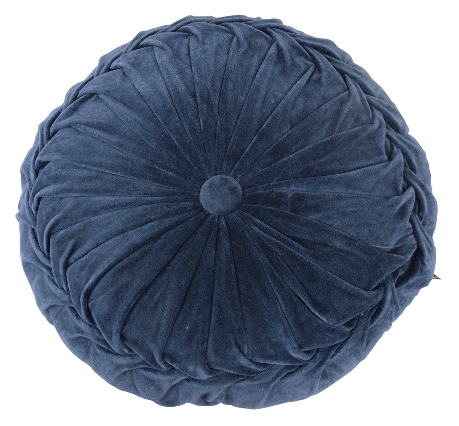 Dekokissen KANAN VELVET, Ø 40 cm, Dunkelblau, Baumwolle