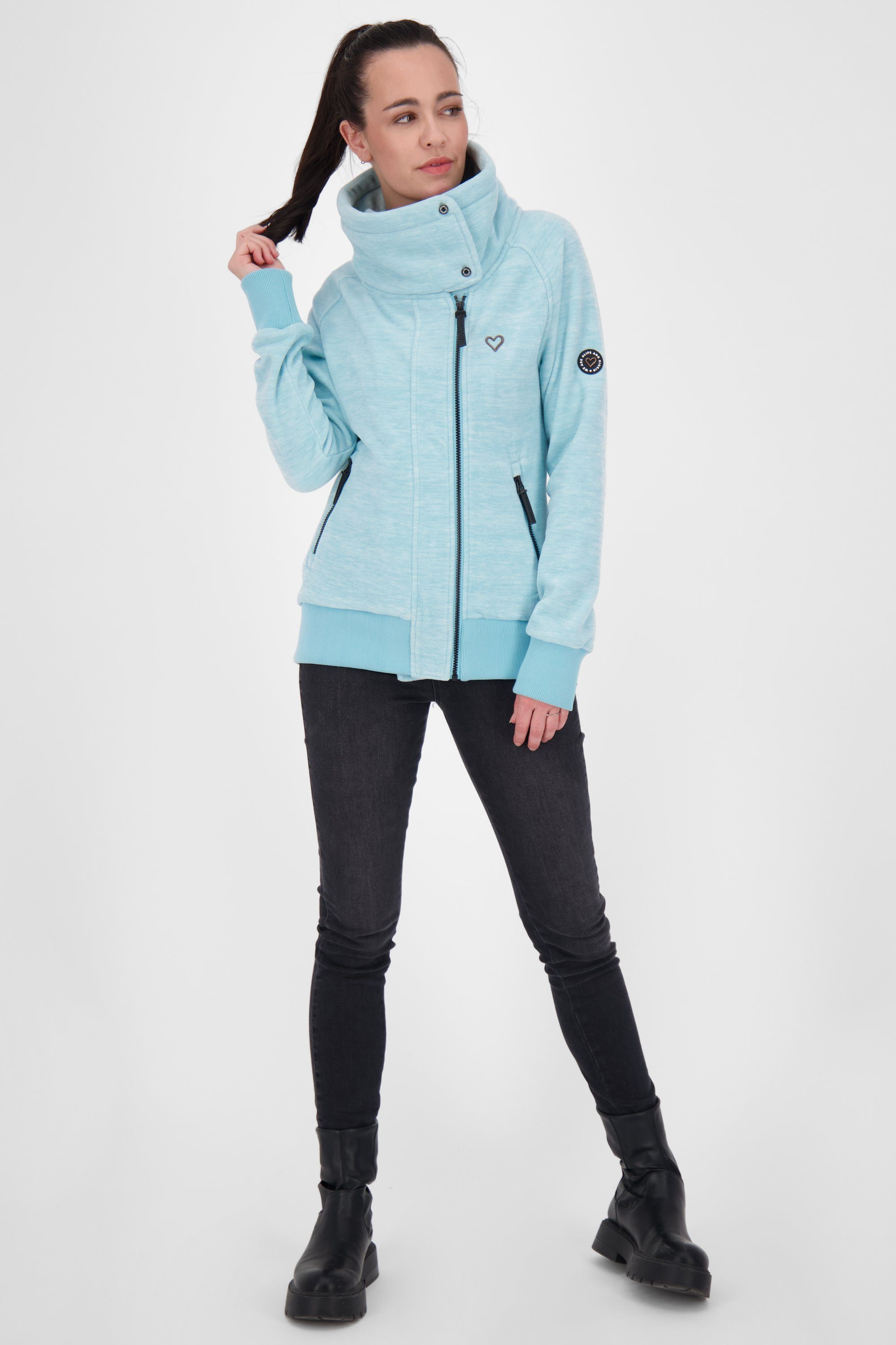 Alife & Kickin Kapuzensweatjacke MerritAK melange F Sweatjacke Kapuzensweatjacke, Damen Sweatjacket ice