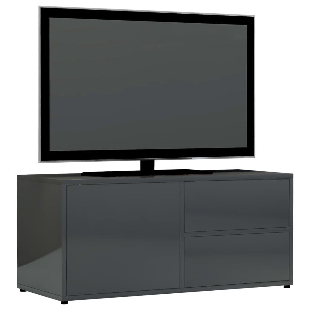 Holzwerkstoff cm TV-Schrank furnicato 80x34x36 Hochglanz-Grau
