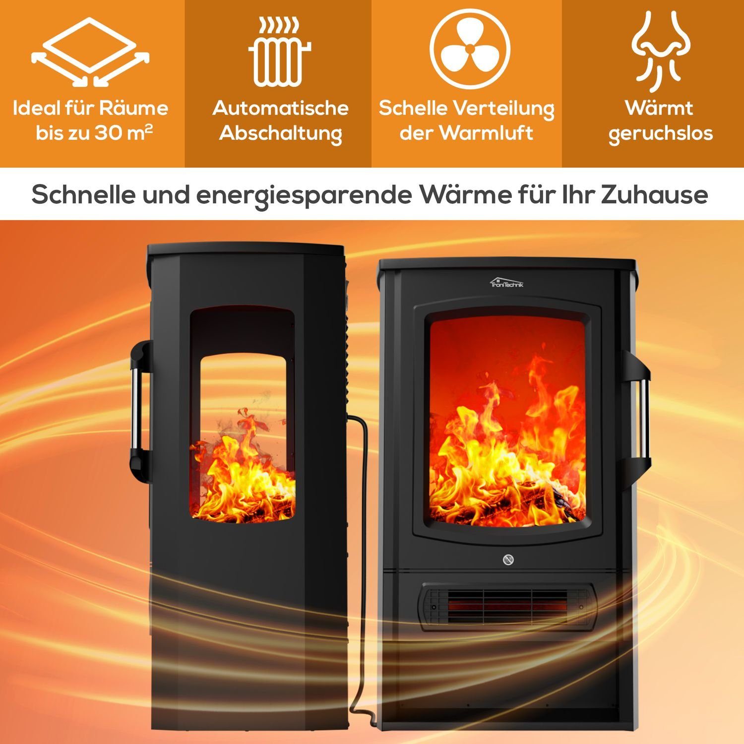 TroniTechnik Elektrokamin Elektrokamin Kaminfeuer, LED Flammeneffekt elektr günstig online kaufen