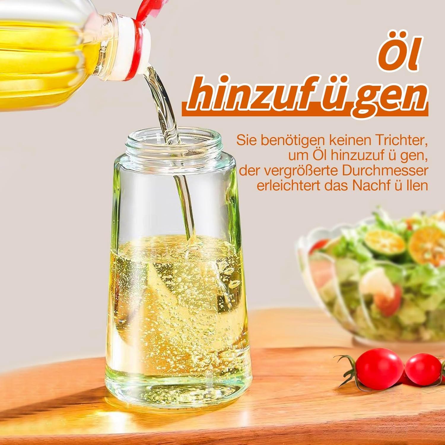 BYSURE Sprühflasche, (2-tlg), 2-in-1-Speiseölsprüher