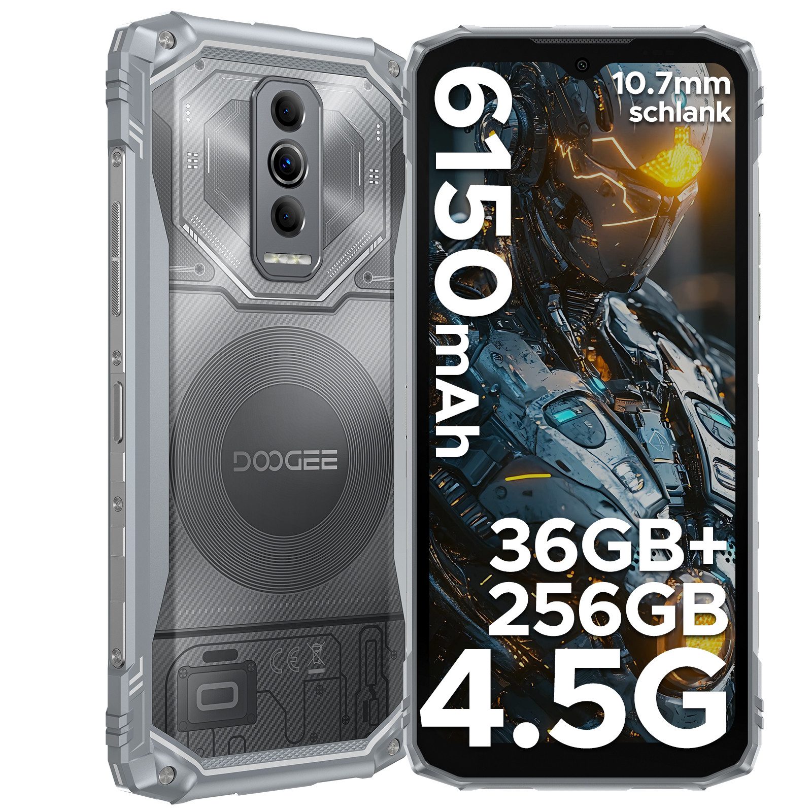 DOOGEE Blade10Ultra-E 36GB RAM+256GB ROM,64MP-KI-kamera Smartphone (6.56 Zoll, 256 GB Speicherplatz, 64 MP Kamera, 6,56" HD+-IPS-Display mit 90 Hz und Wassertropfen)