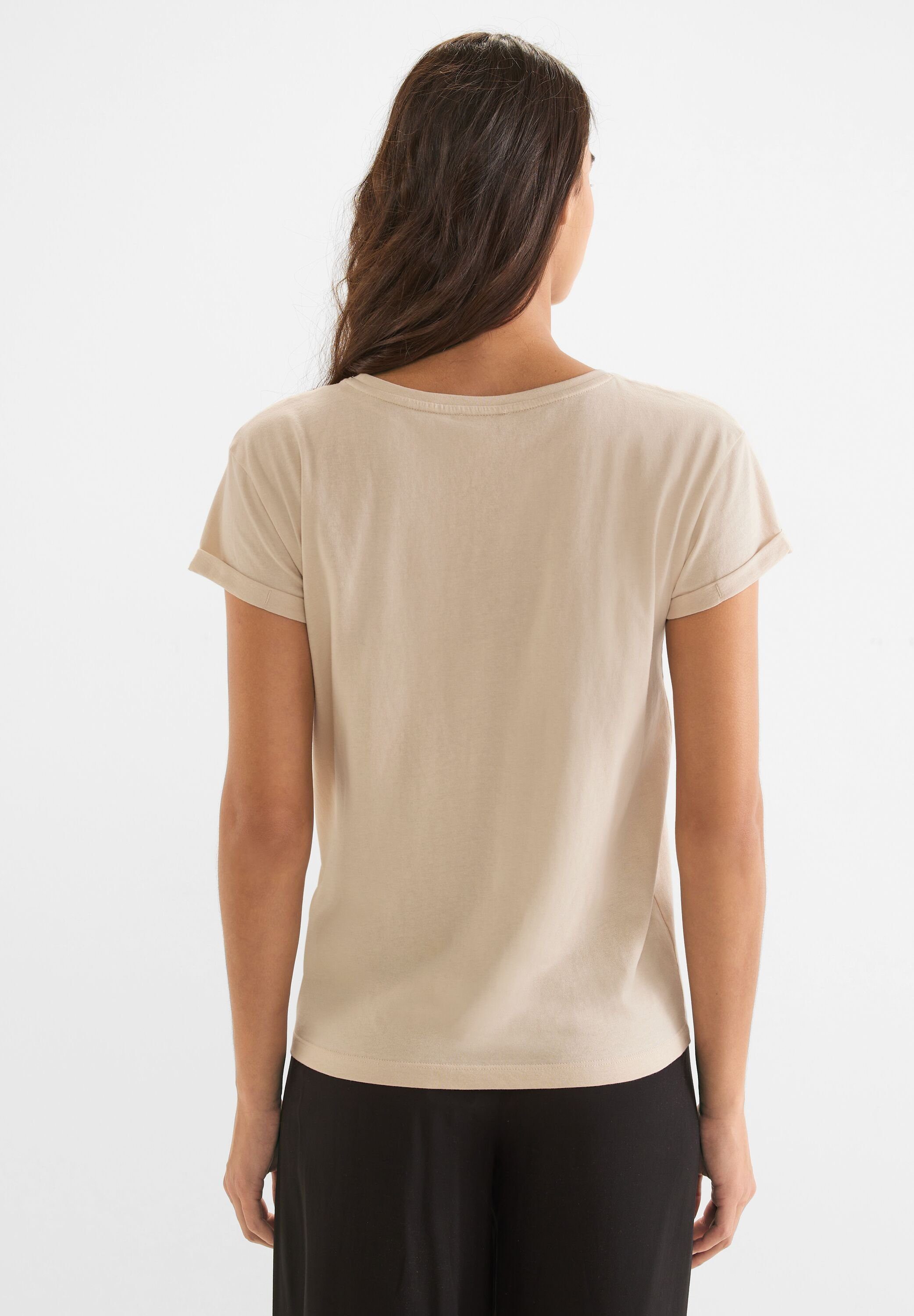 STREET ONE T-Shirt sand Unifarbe light smooth in