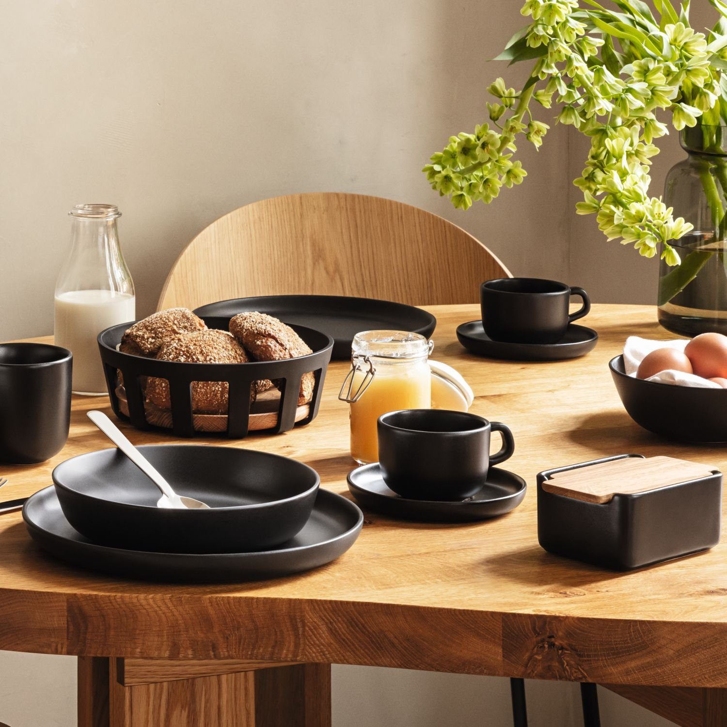 Eva Solo Butterdose Nordic Kitchen, Eichenholz, Steinzeug