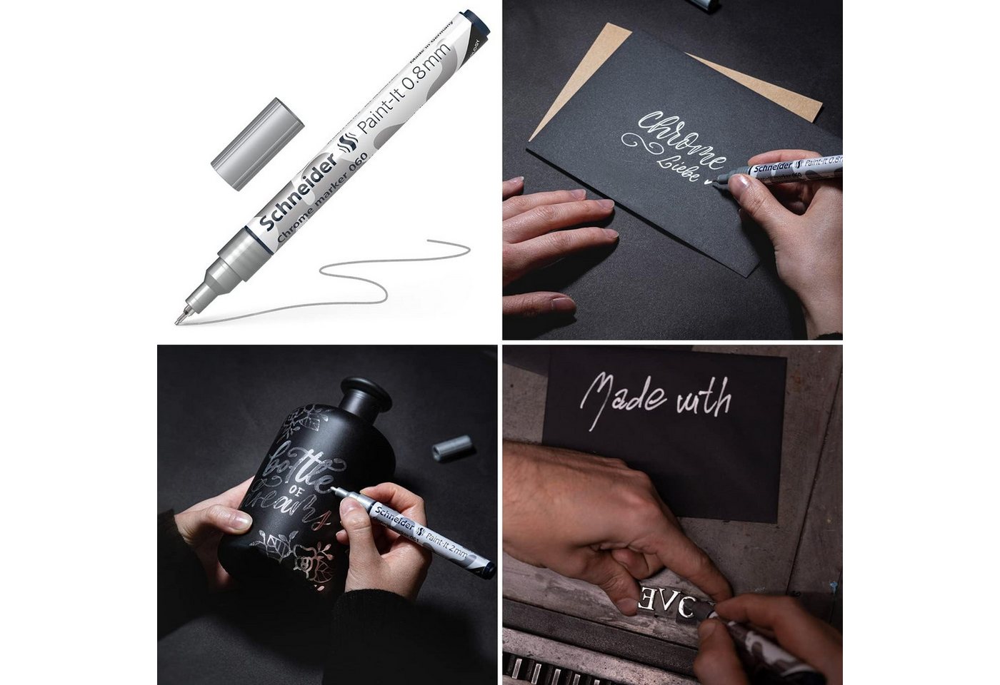 Thumbnail - SCHNEIDER NOVUS Marker Chrommarker 060, Strichbreite 0.8 mm hochpigmenierte Tinte mit Spielgeleffekt
