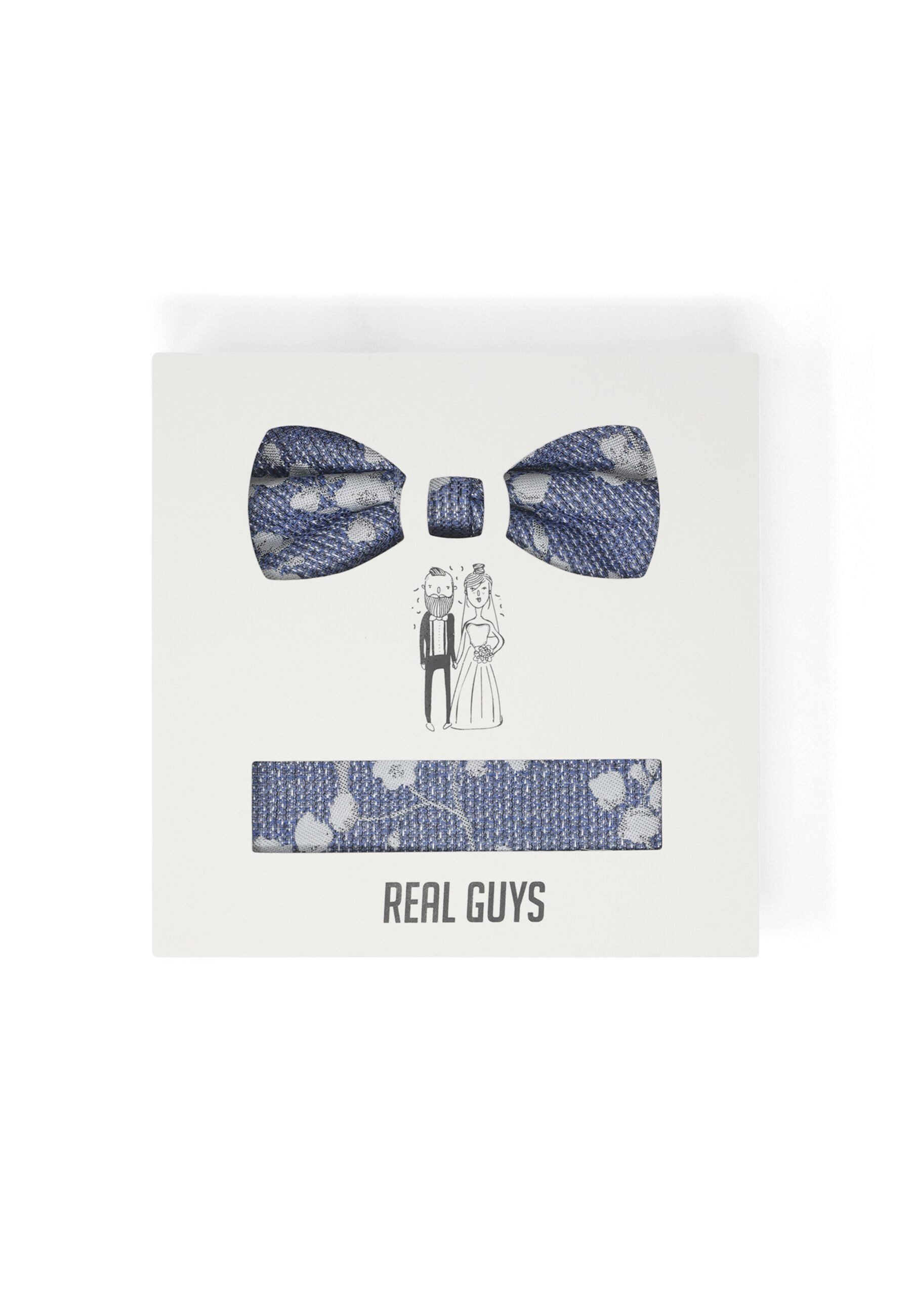 REAL GUYS by J.PLOENES Fliege (2-St) Set mit Einstecktuch und Blumendesign