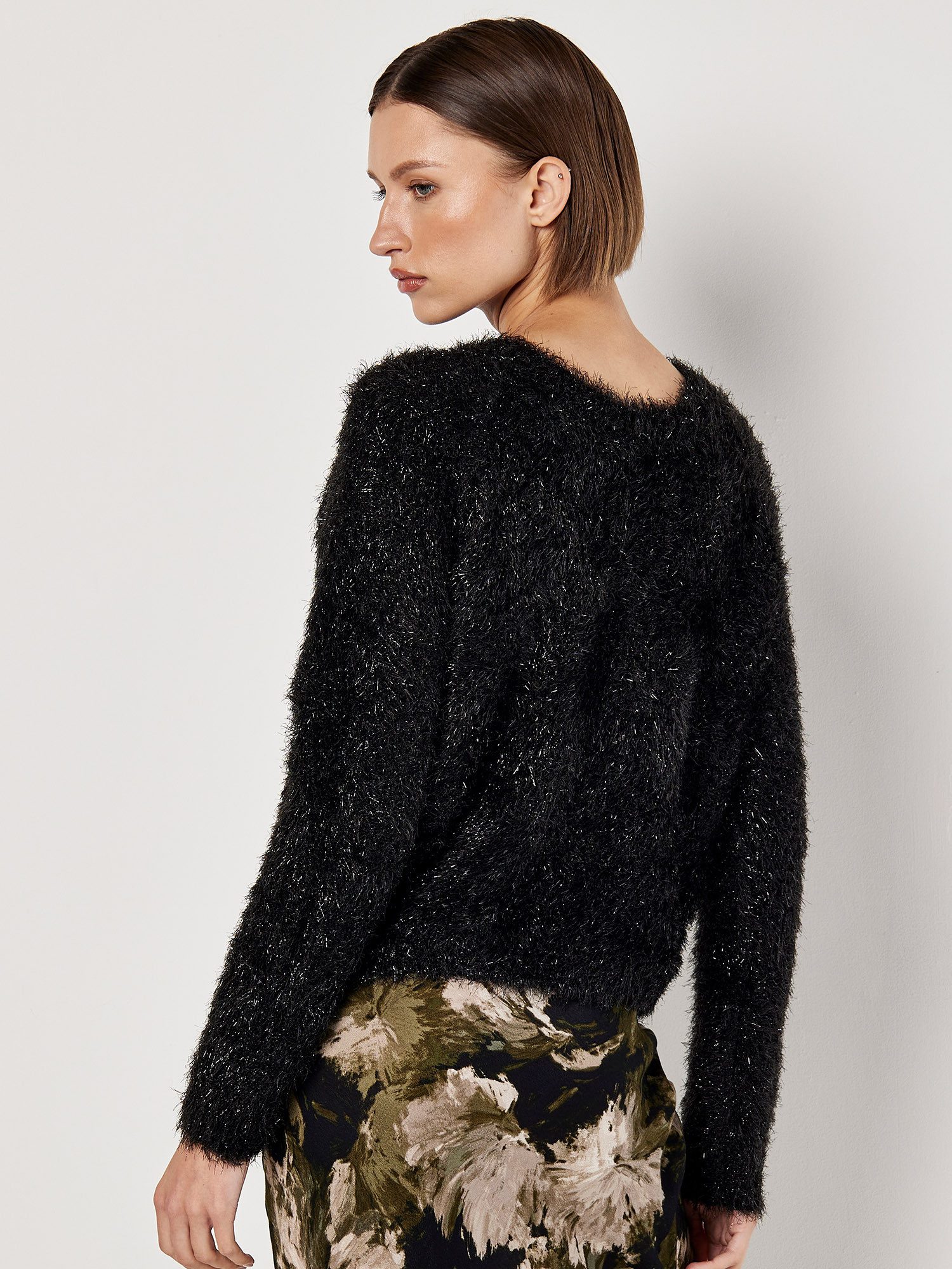 Apricot Strickpullover Flitter Pullover (1-tlg) mit Glitzerdetails
