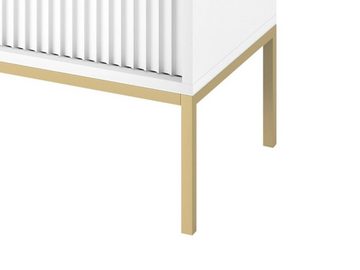 MIRJAN24 Nachttisch Nova Gold S54 (mit Schublade), Griffe aus Aluminium in der Farbe Gold