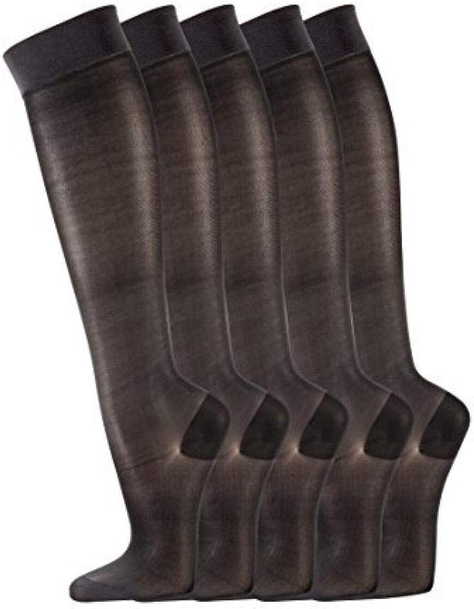 TippTexx 24 Тонкі панчохи 5 Paar 40den leichte Fein-Kniestrümpfe Reisestrümpfe Stützkniestrümpfe