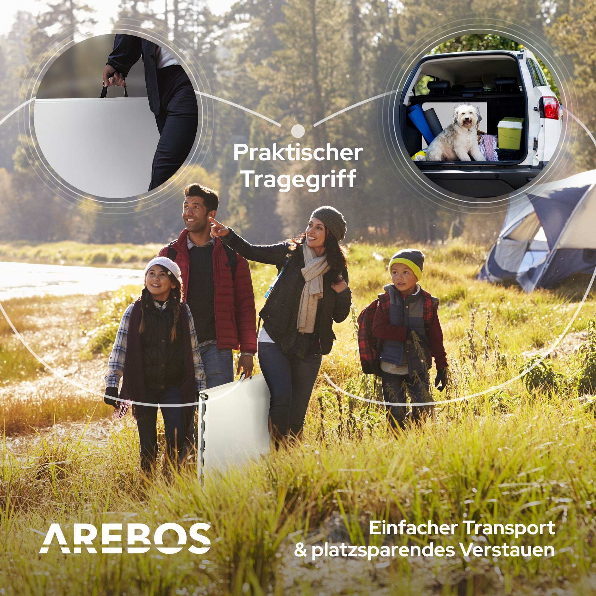 Arebos Bierzeltgarnitur Festzeltgarnitur, Biertisch Set, klappbar Campingtisch, (Set), Wetterfest & Pflegeleicht