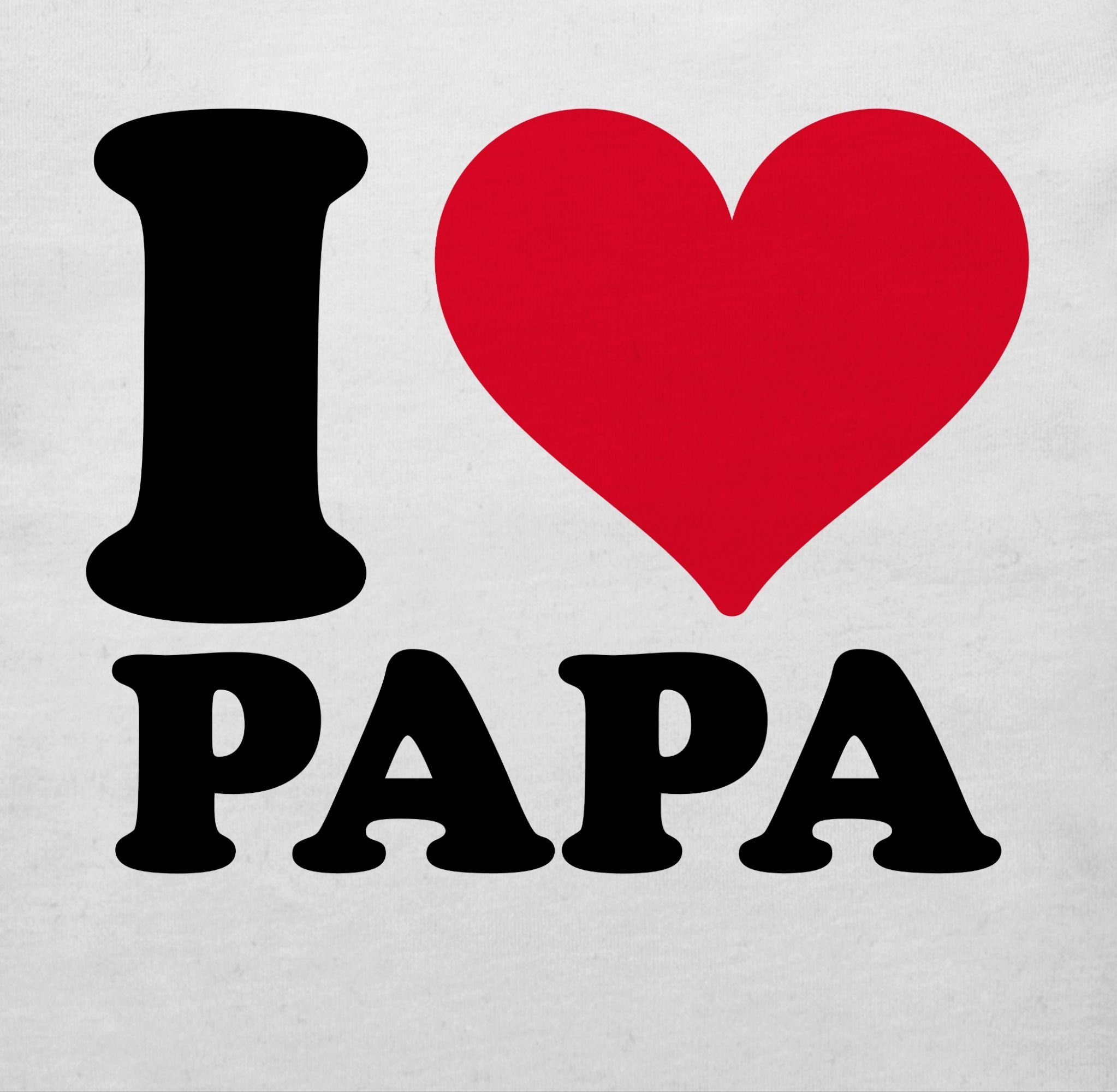 Shirtracer T-Shirt I Love Papa Geschenk 1 Baby Vatertag Weiß