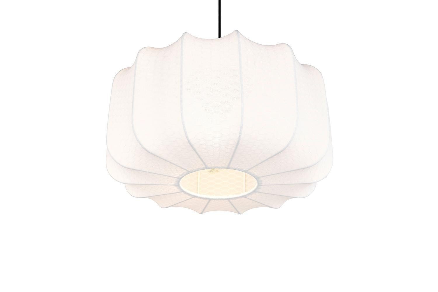 Reality Leuchten Pendelleuchte MADELINE, 1-flammig, Weiß, Metall, Stoffschirm, ohne Leuchtmittel, Höhenverstellbar, Ø 40 x H 150 cm