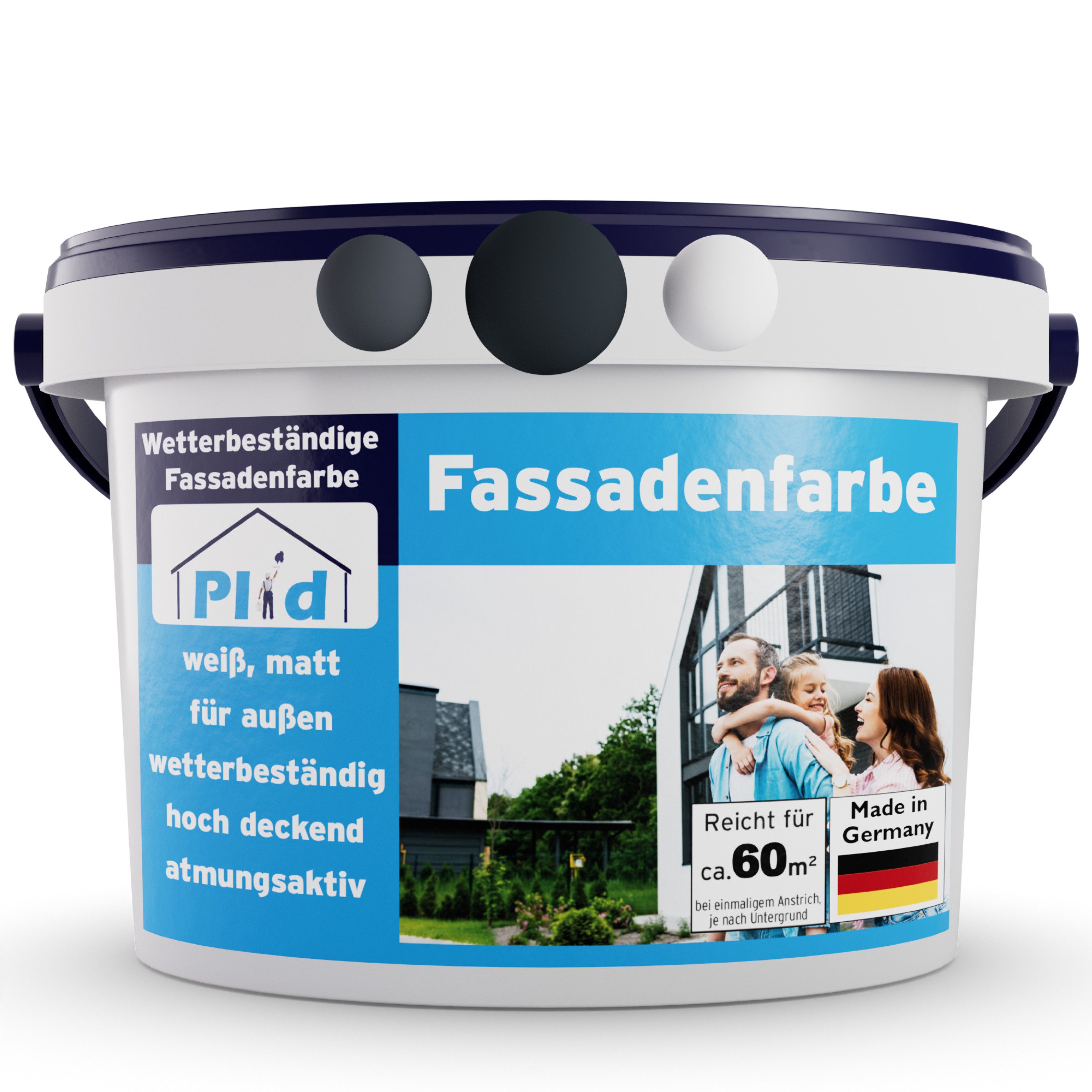 plid Fassadenfarbe Farbe für Fassaden Außen Wetter & UV-beständig / Hochwertig, Schnelltrocknend