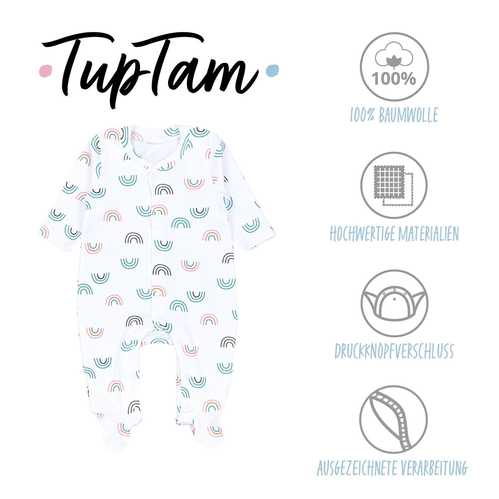 TupTam Schlafoverall TupTam Baby Mädchen Schlafstrampler mit Fuß 3er Pack – Bild 2 von 5