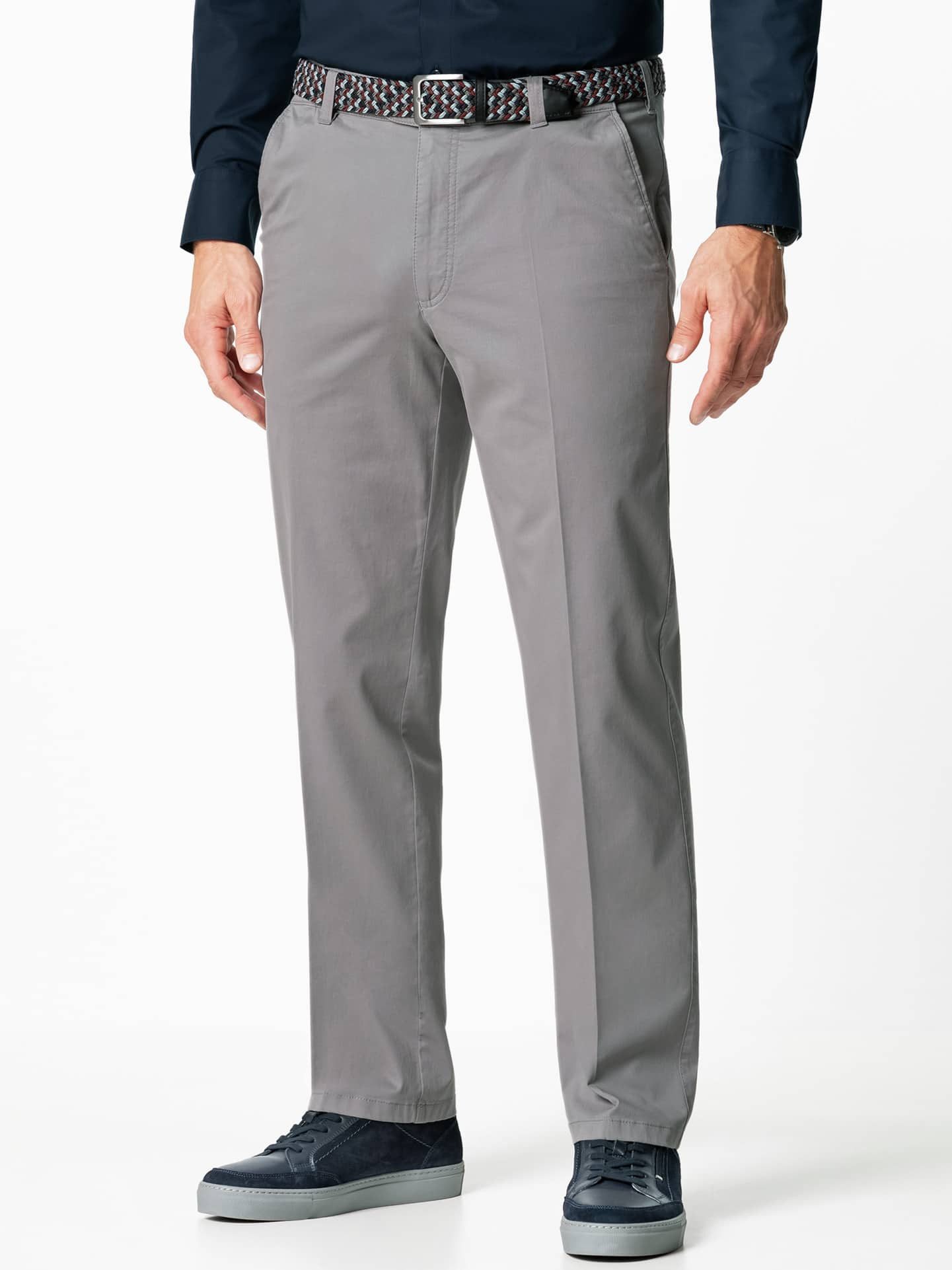 Walbusch Chinohose Herren Extraglatt-Stretchbund-Chino Regular Fit bügelfrei, bügelfrei, Langgröße