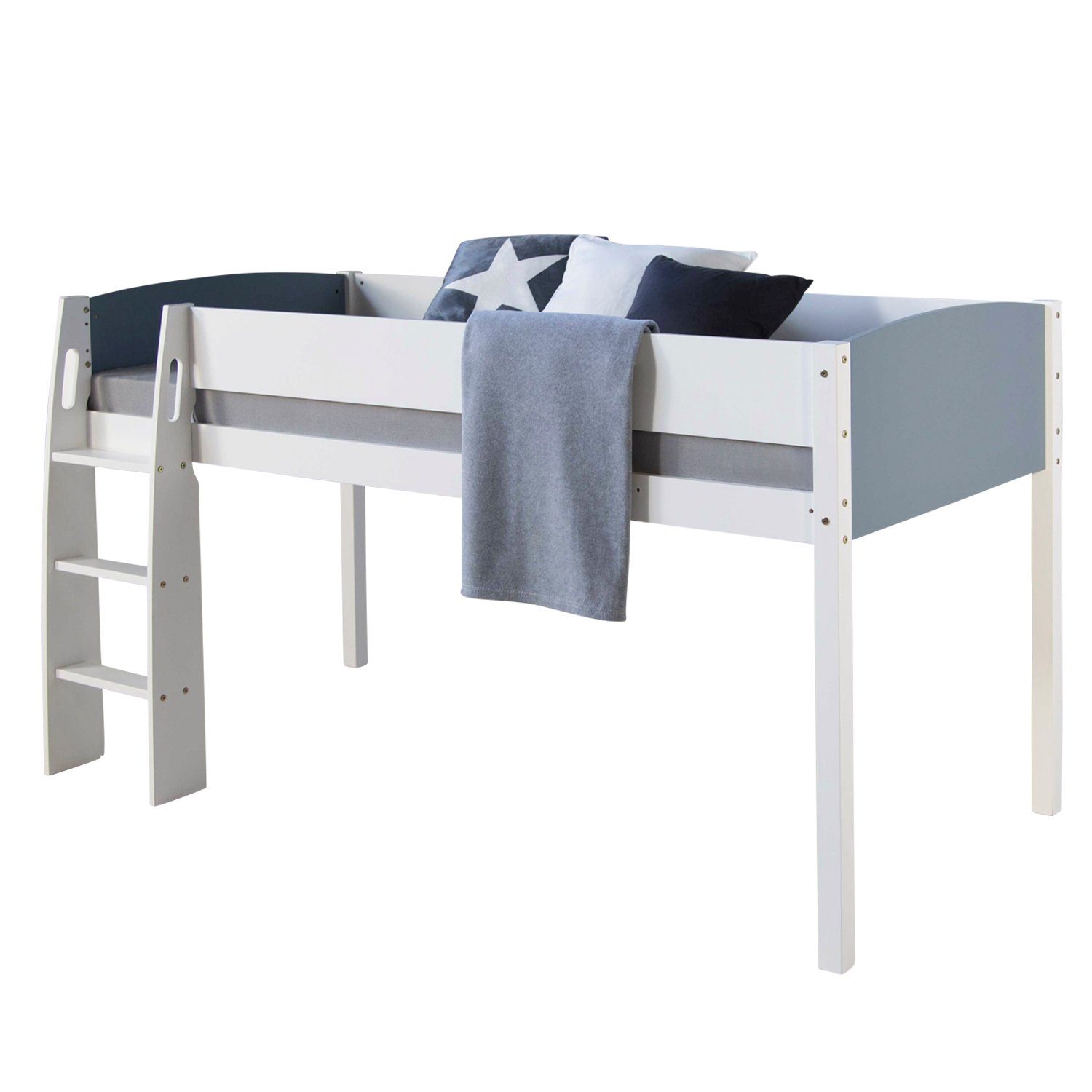 Homestyle4u Hochbett 90x200 Kinderbett Weiß Leiter günstig online kaufen