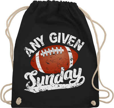 Shirtracer Turnbeutel Any given Sunday mit Football weiß, American Football NFL