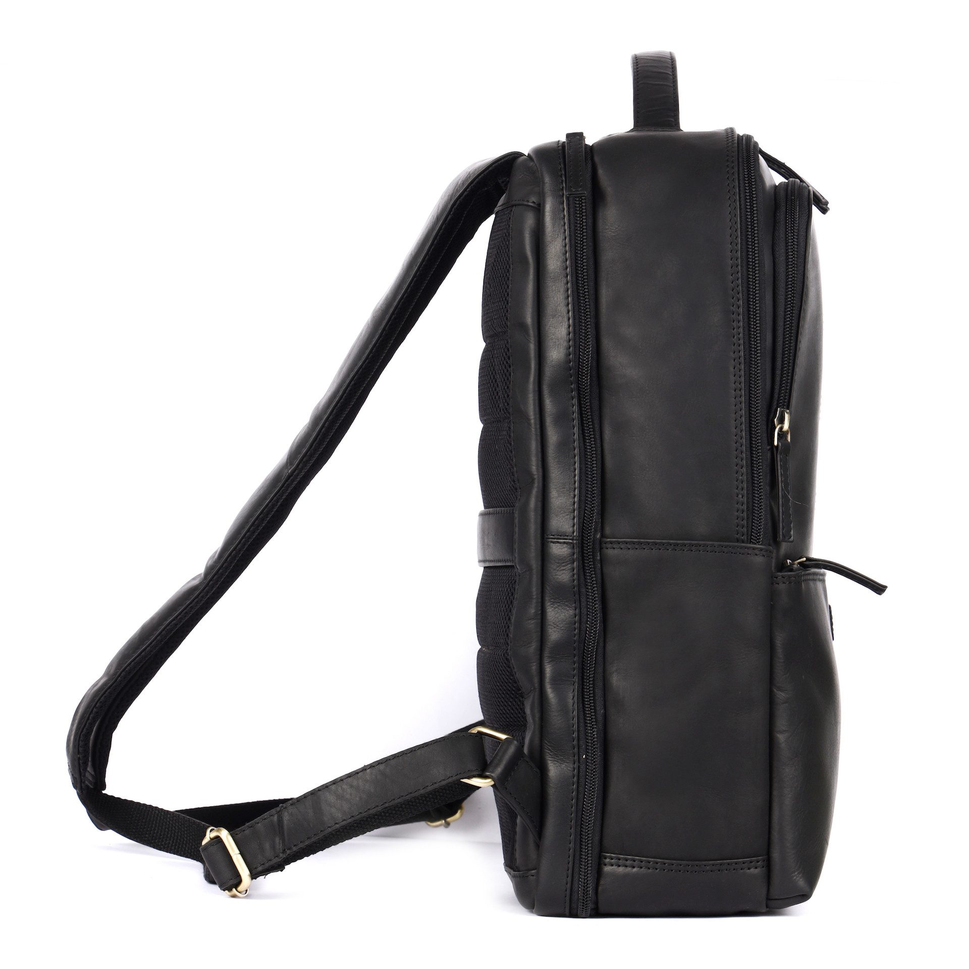 Benthill Rucksack Rucksack Echt Leder Damen Herren Lederrucksack Daypack Backpack, Reißverschlussfach – Bild 5 von 5