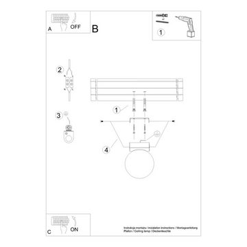 etc-shop Deckenstrahler, Deckenlampe Wohnzimmerleuchte Deckenleuchte Stahl Glas Schwarz