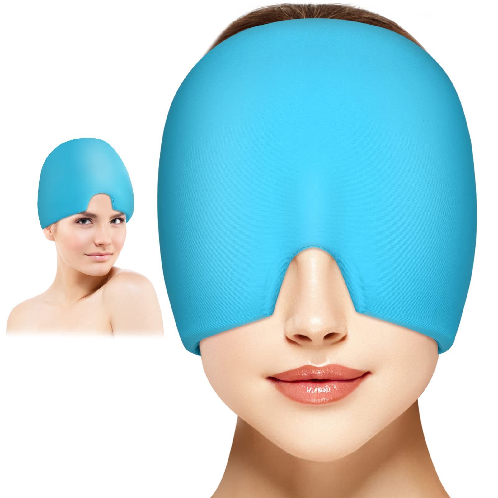 Coonoor Schlafmaske Migräne Mütze, Gel Kühlmütze, Cold Therapy Schlafmaske,Maske