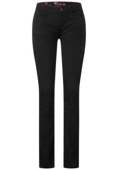 STREET ONE Thermohose - Casual Fit - Hose Slim Fit - schwarze Basic Hose